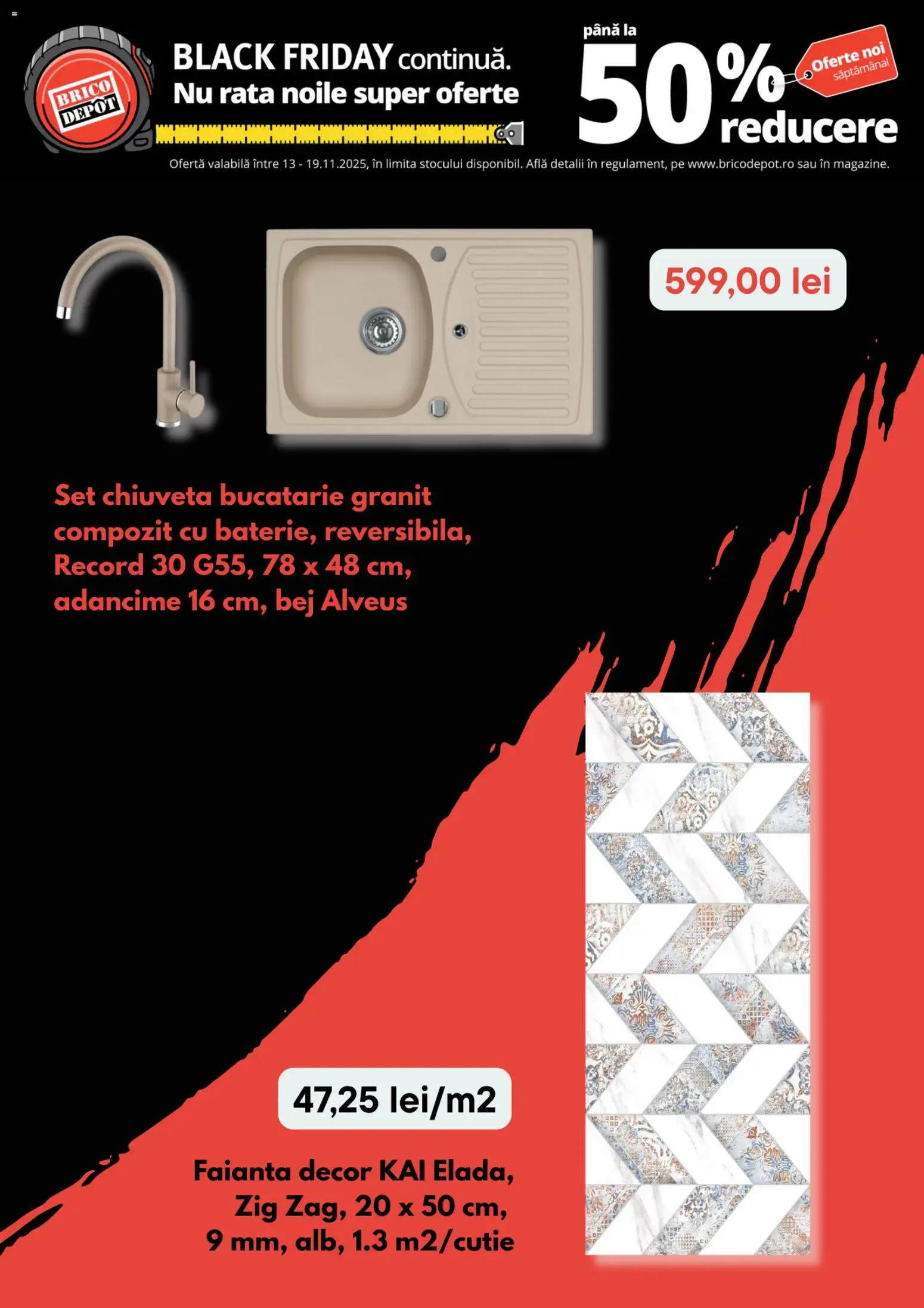 Catalog Brico Depot 13 - 18 Noiembrie 2025 | Pagina 3 | Produse: Faianță, Bucătărie, Chiuvetă, Rață