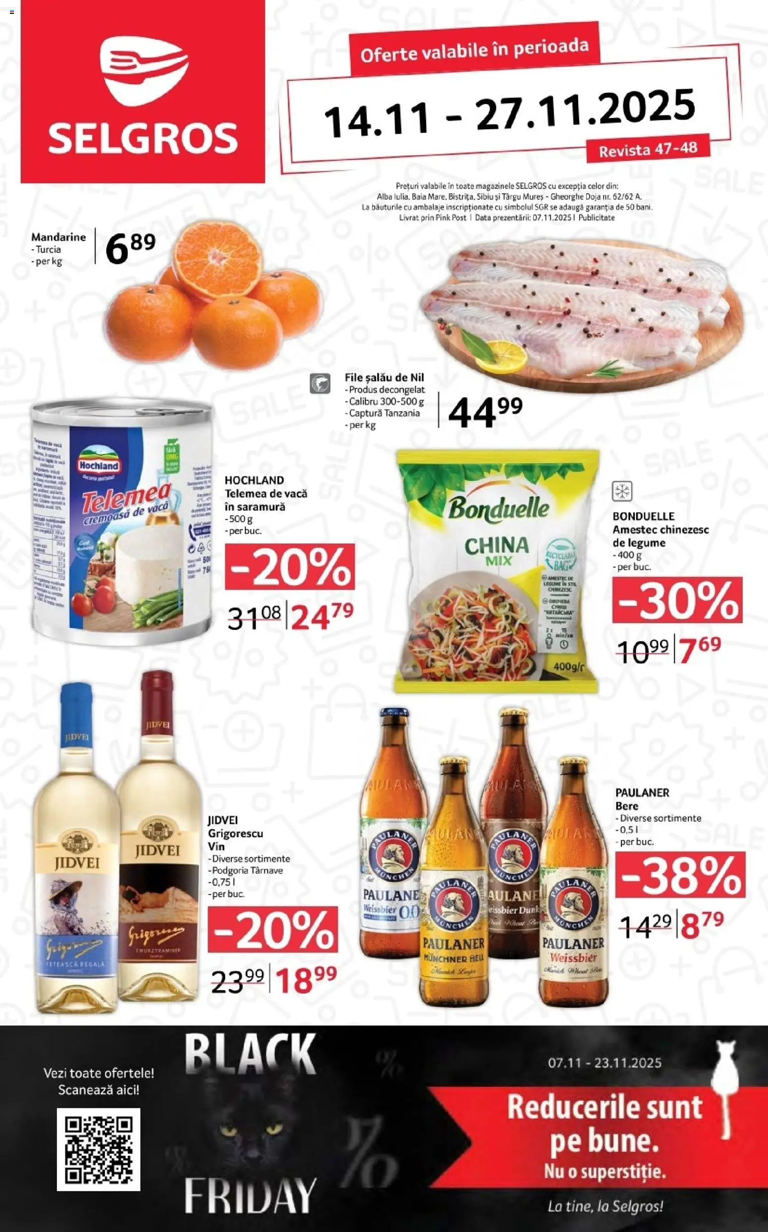 Catalog Selgros 14 - 26 Noiembrie 2025 | Pagina 1 | Produse: Bere, Mandarine, Legume