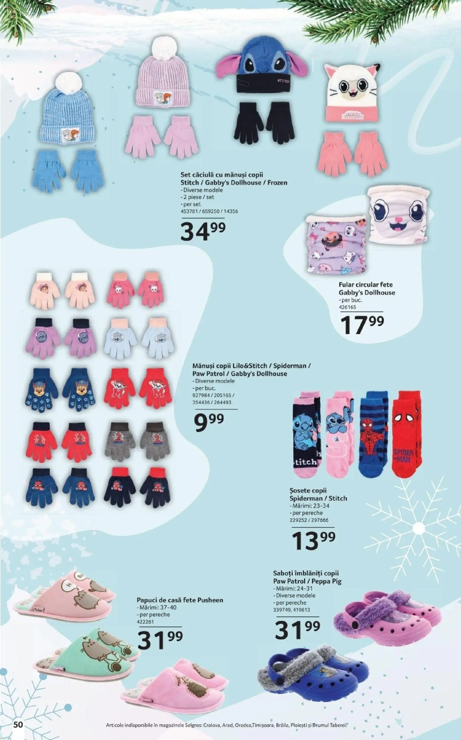 Catalog Selgros 14 Noiembrie - 10 Decembrie 2025 | Pagina 50 | Produse: Mănuși, Șosete, Papuci