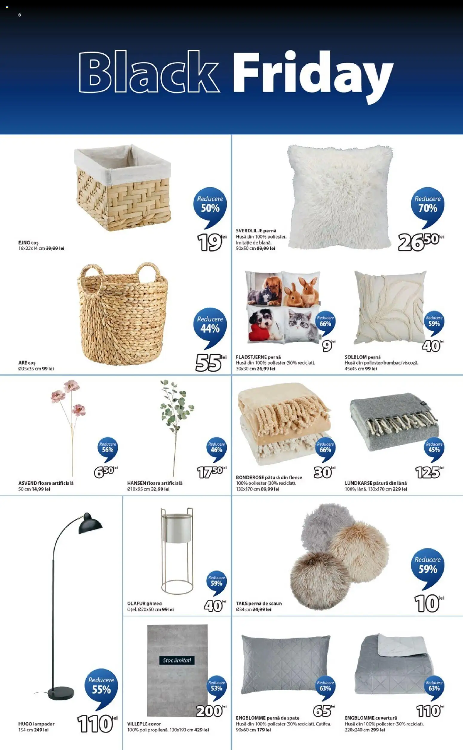 Catalog JYSK 14 - 23 Noiembrie 2025 | Pagina 6 | Produse: Pernă, Pătură, Coș, Covor