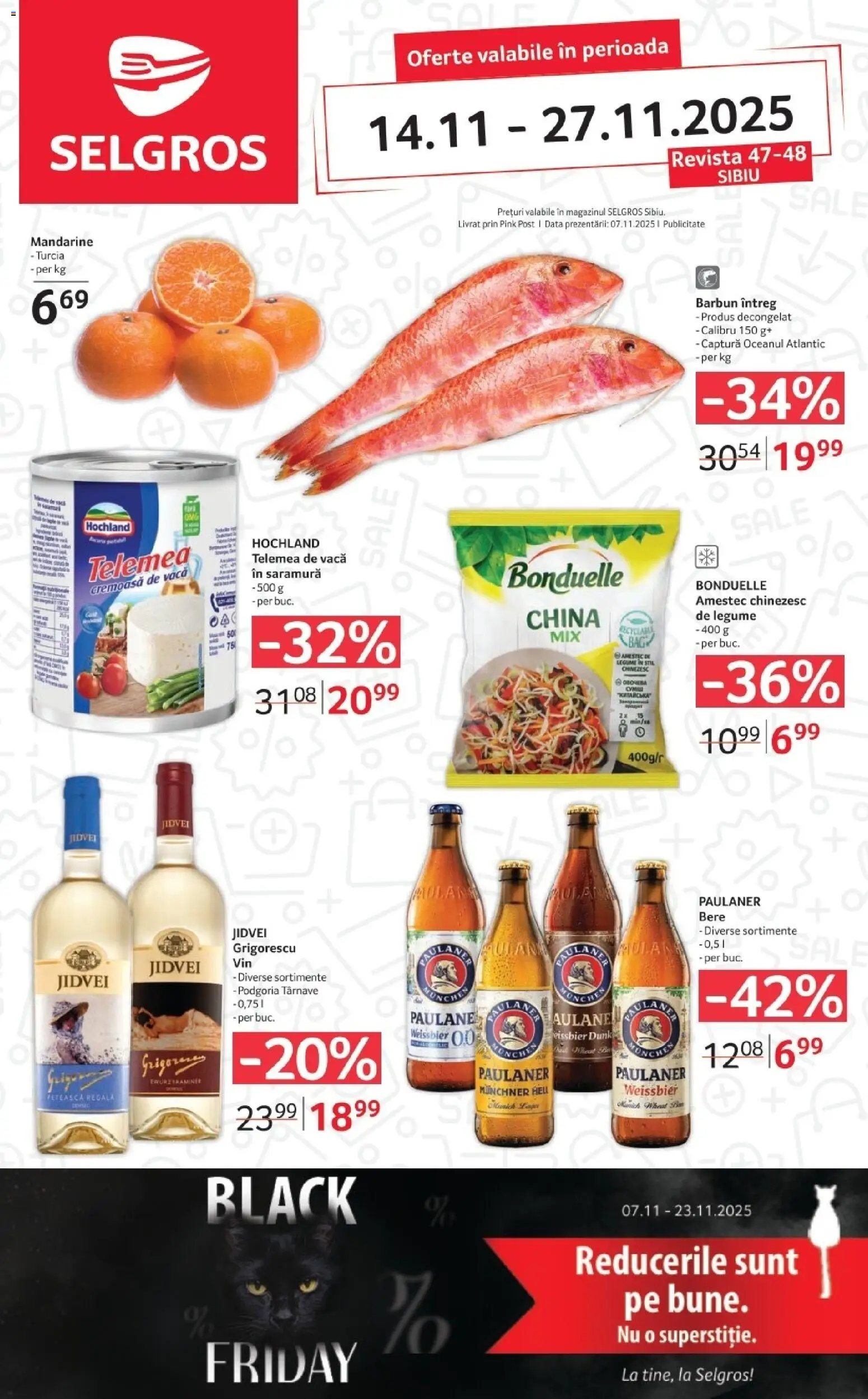Catalog Selgros 14 - 26 Noiembrie 2025 | Pagina 1 | Produse: Bere, Mandarine, Legume