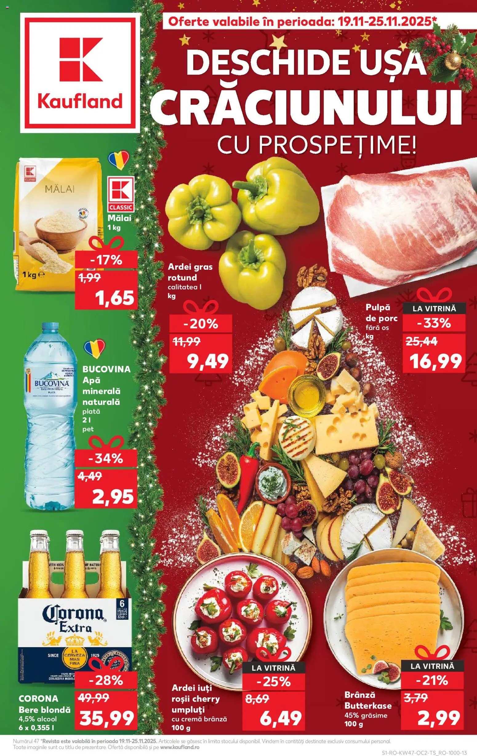 Catalog Kaufland 19 - 24 Noiembrie 2025 | Pagina 1 | Produse: Vitrină, Roșii, Ușă, Apă