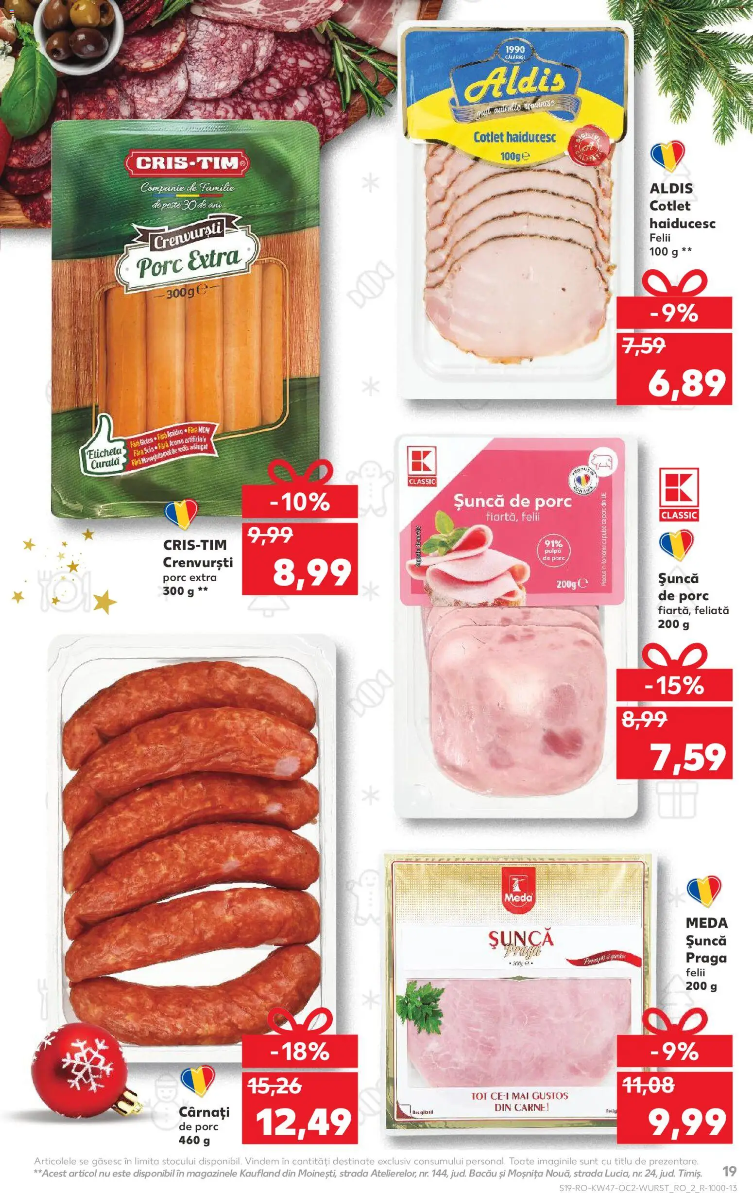 Catalog Kaufland 19 - 24 Noiembrie 2025 | Pagina 19 | Produse: Crenvurști, Șuncă, Pește, Cârnați