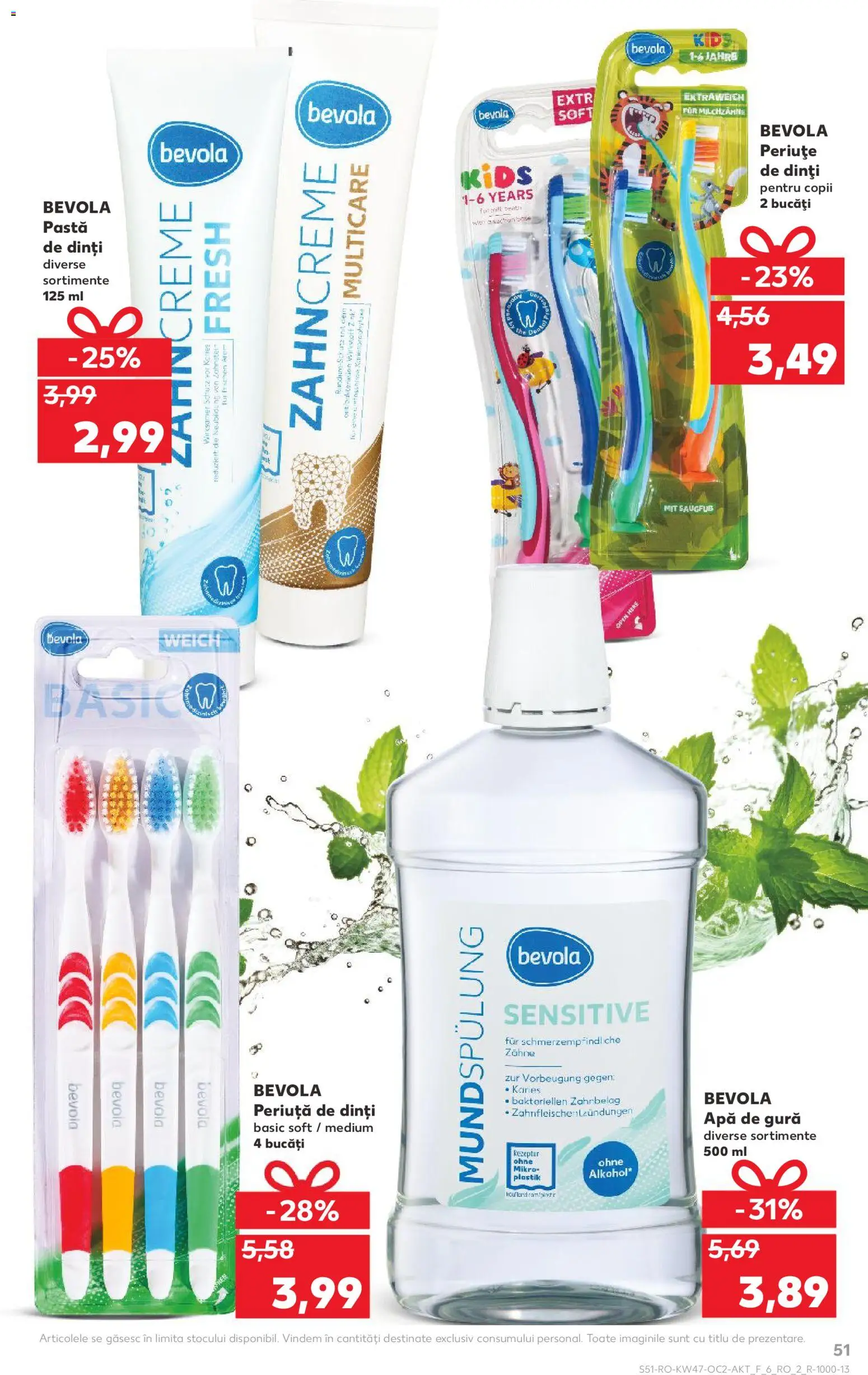Catalog Kaufland 19 - 24 Noiembrie 2025 | Pagina 51 | Produse: Pastă de dinți, Periuță de dinți, Apă de gură, Apă