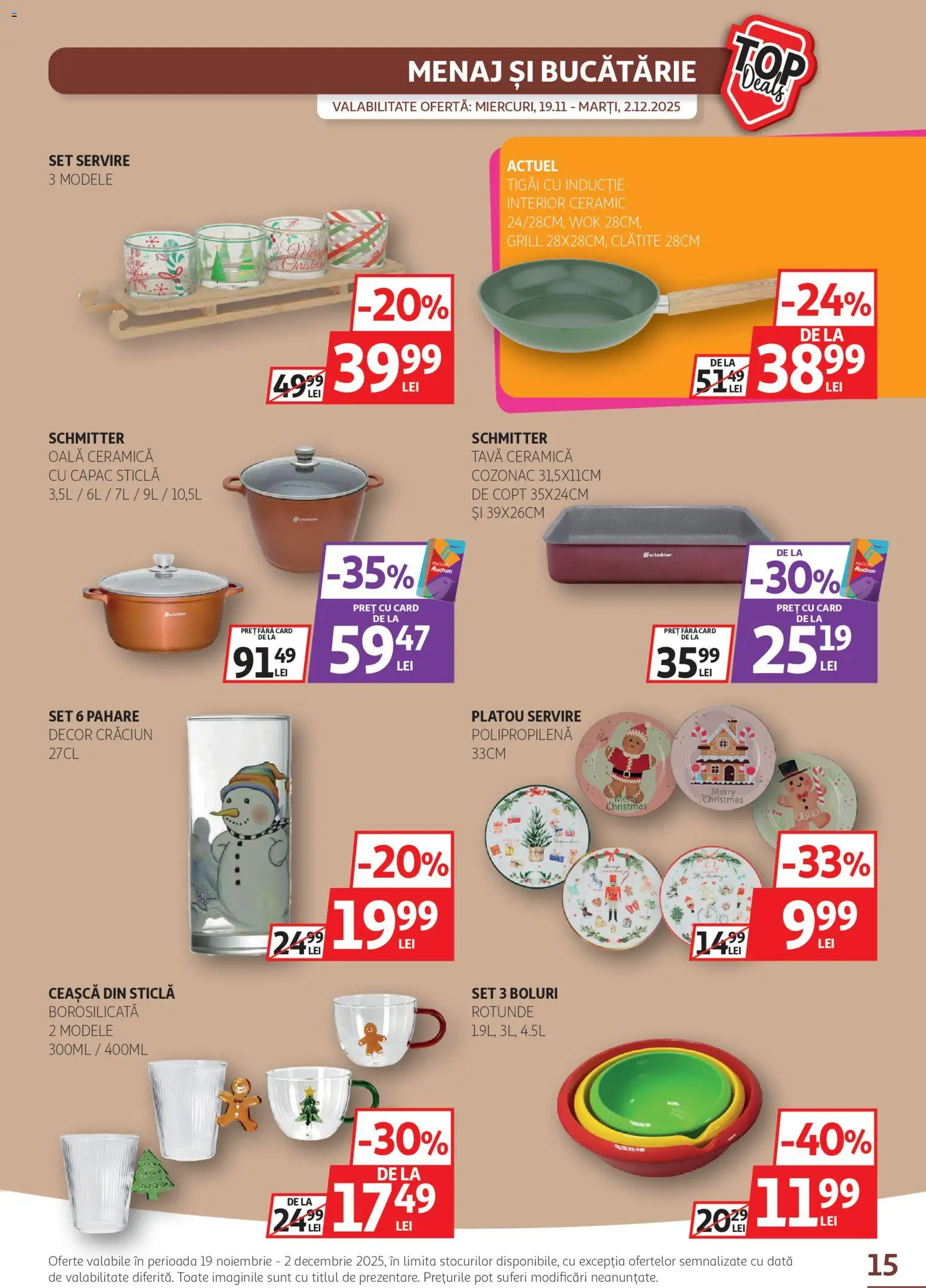 Catalog Auchan 19 Noiembrie - 1 Decembrie 2025 | Pagina 15 | Produse: Pahare, Grill, Oală, Clătite