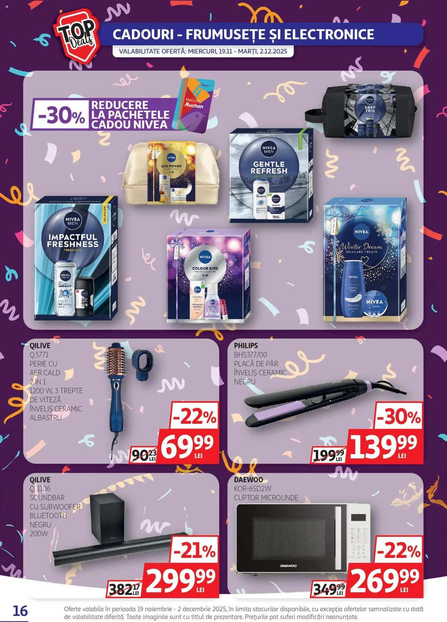Catalog Auchan 19 Noiembrie - 1 Decembrie 2025 | Pagina 16 | Produse: Enginar, Soundbar, Cuptor, Peluş Köpek Yatağı