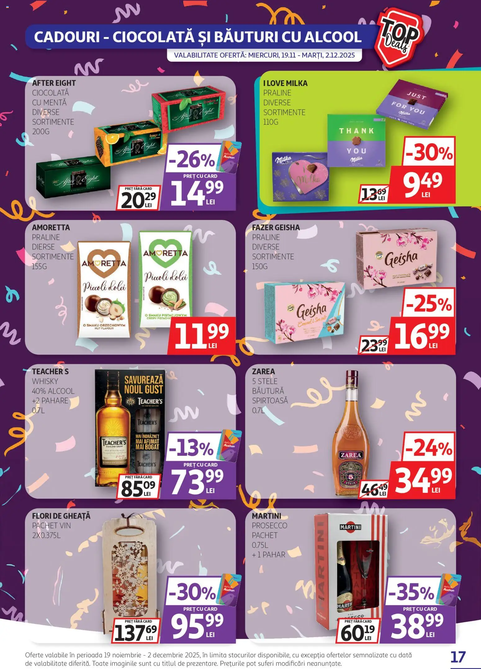 Catalog Auchan 19 Noiembrie - 1 Decembrie 2025 | Pagina 17 | Produse: Pahare, Yulaf, Praline, Prosecco