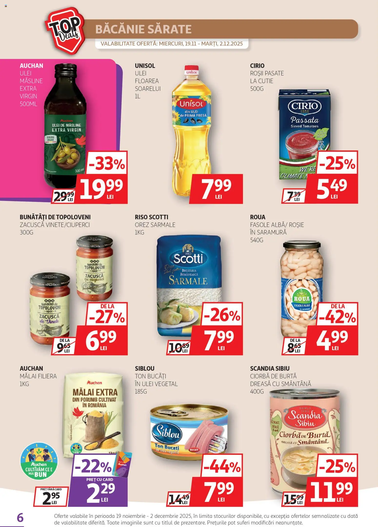 Catalog Auchan 19 Noiembrie - 1 Decembrie 2025 | Pagina 6 | Produse: Cutie, Ciuperci, Orez, Fasole albă