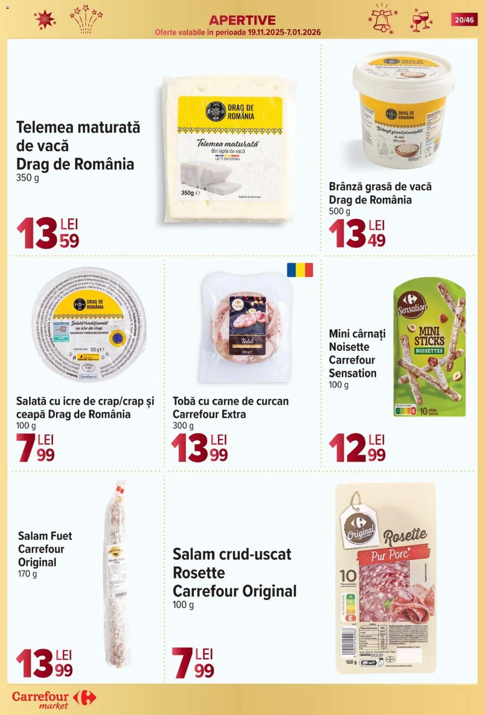 Catalog Carrefour 19 - 24 Noiembrie 2025 | Pagina 20 | Produse: Lapte, Brânză, Salată cu icre, Ceapă