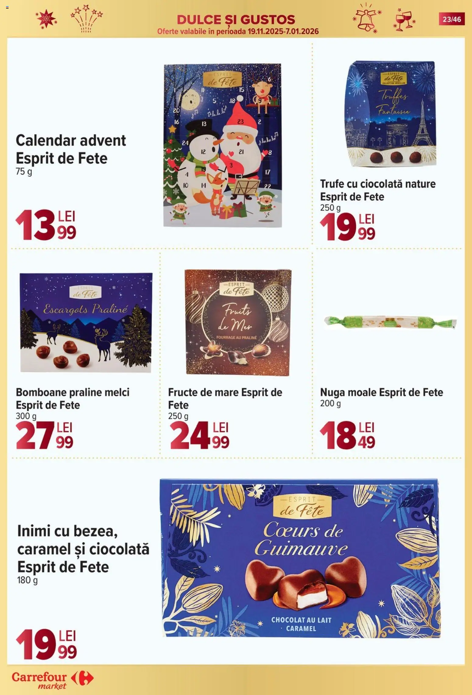 Catalog Carrefour 19 - 24 Noiembrie 2025 | Pagina 23 | Produse: Praline, Ciocolată, Bomboane, Fructe