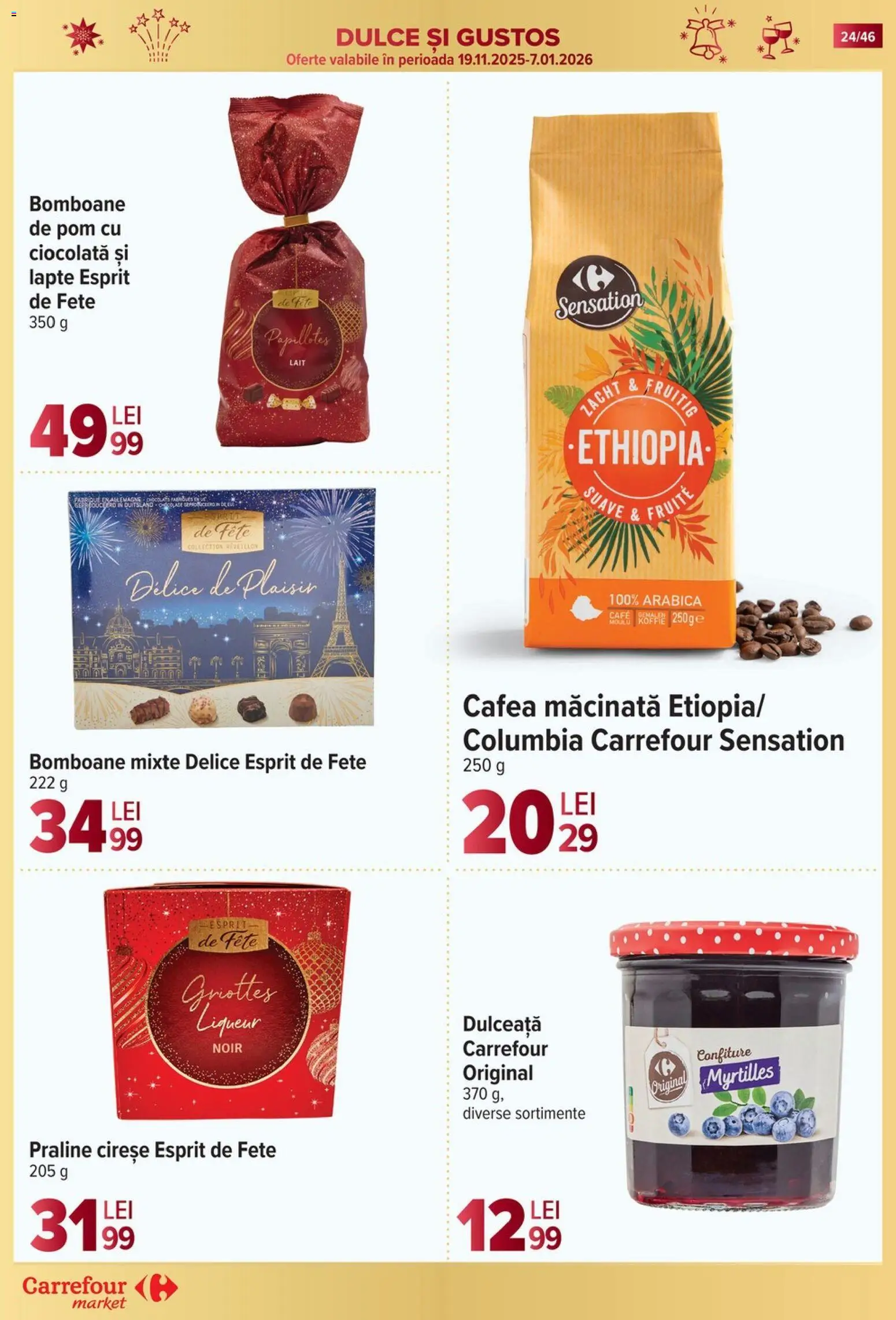 Catalog Carrefour 19 - 24 Noiembrie 2025 | Pagina 24 | Produse: Praline, Cafea, Bomboane, Cireșe