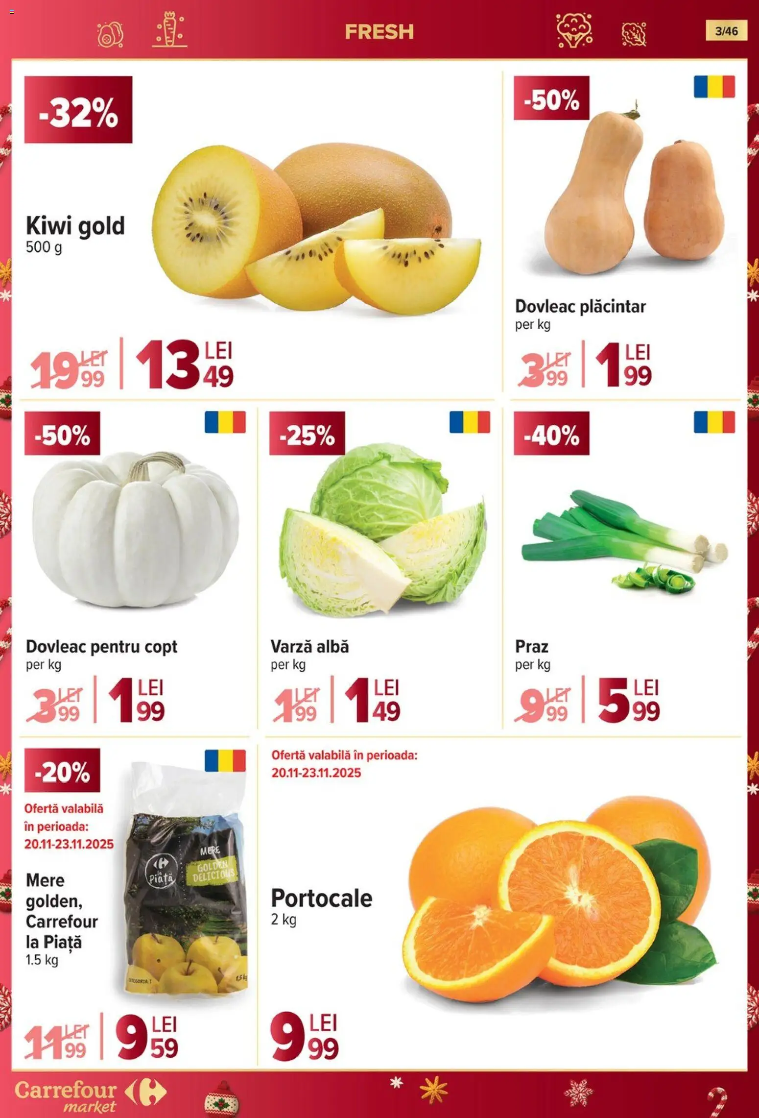 Catalog Carrefour 19 - 24 Noiembrie 2025 | Pagina 3 | Produse: Varză, Dovleac, Mere, Portocale