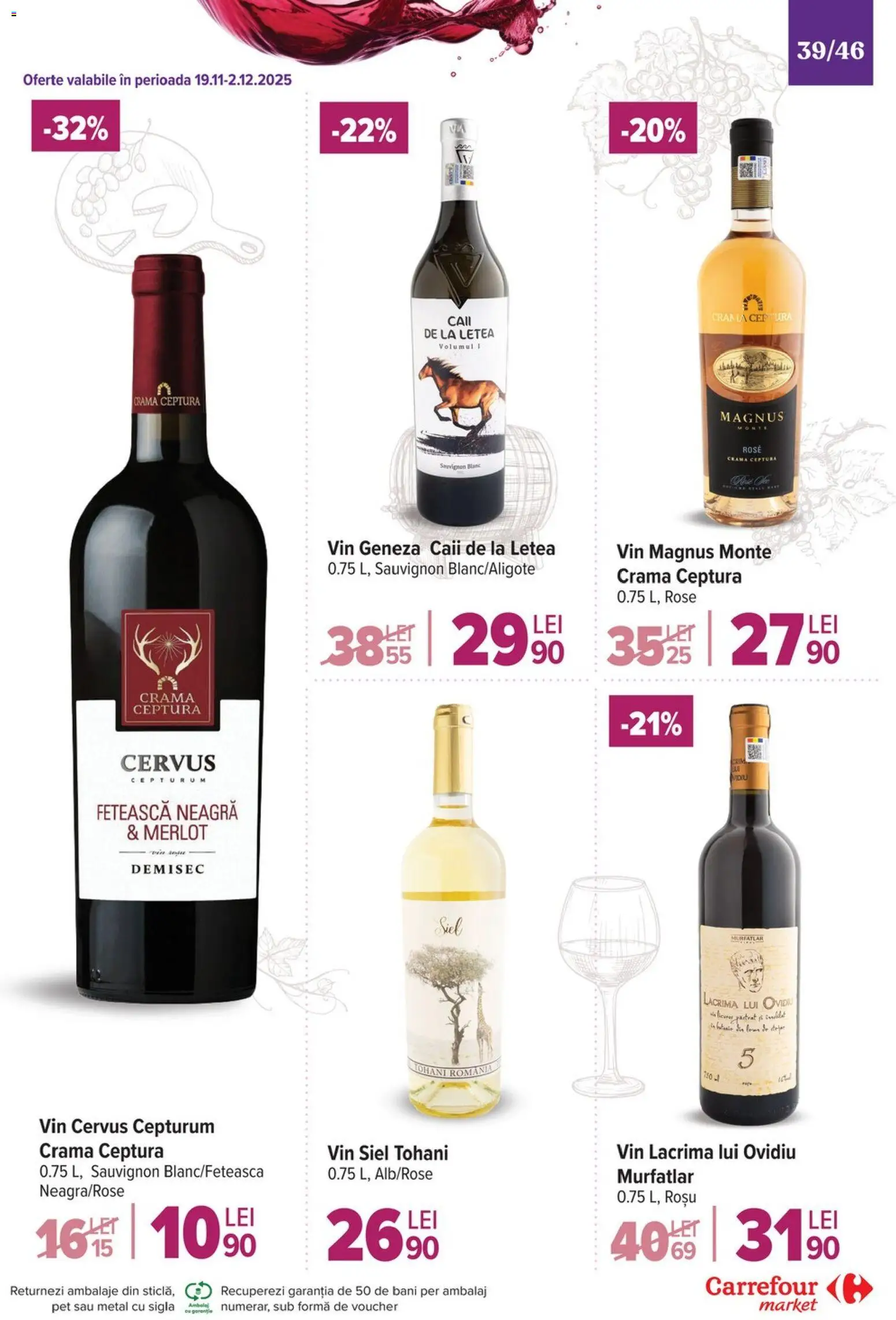 Catalog Carrefour 19 - 24 Noiembrie 2025 | Pagina 39 | Produse: Vin