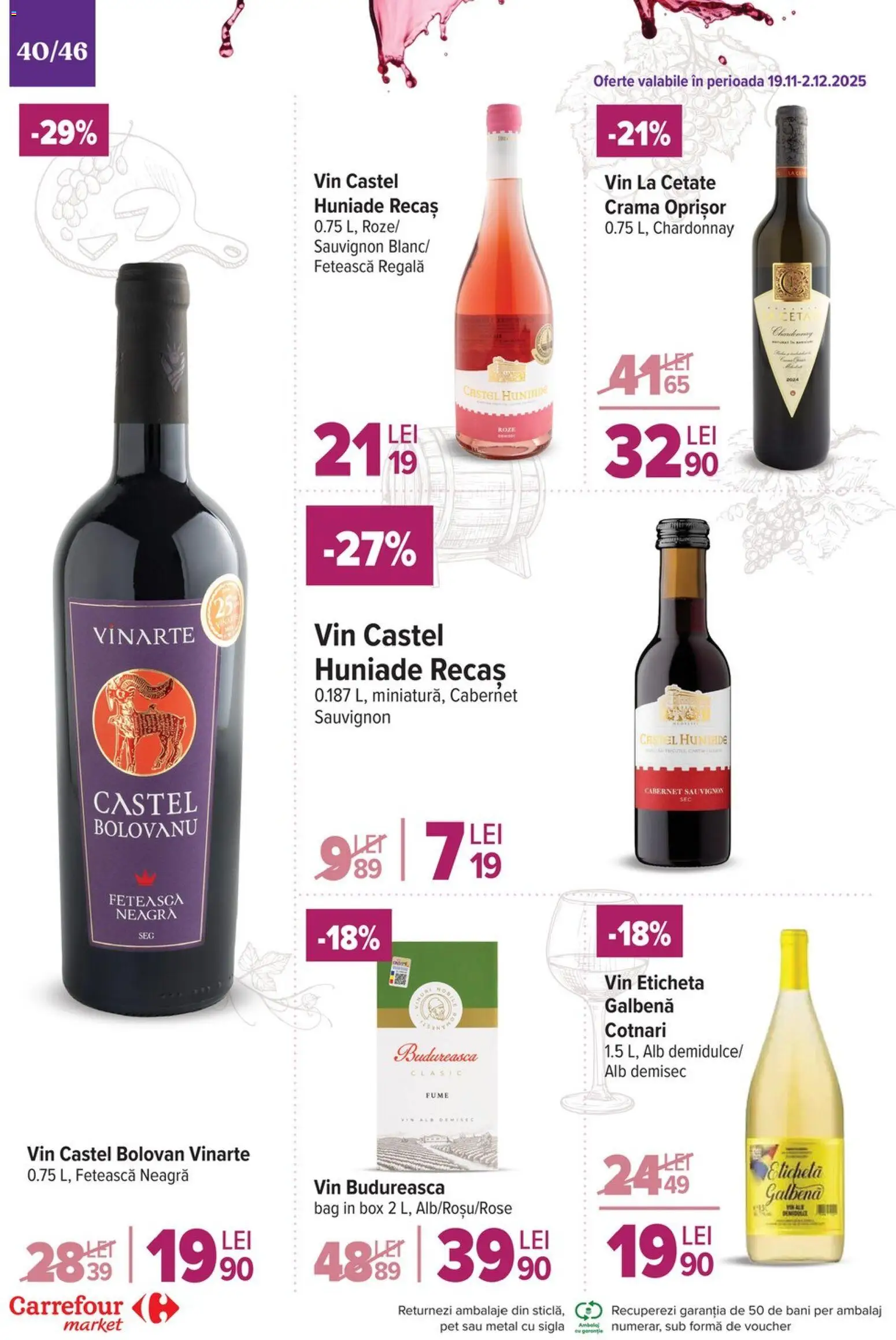 Catalog Carrefour 19 - 24 Noiembrie 2025 | Pagina 40 | Produse: Vin
