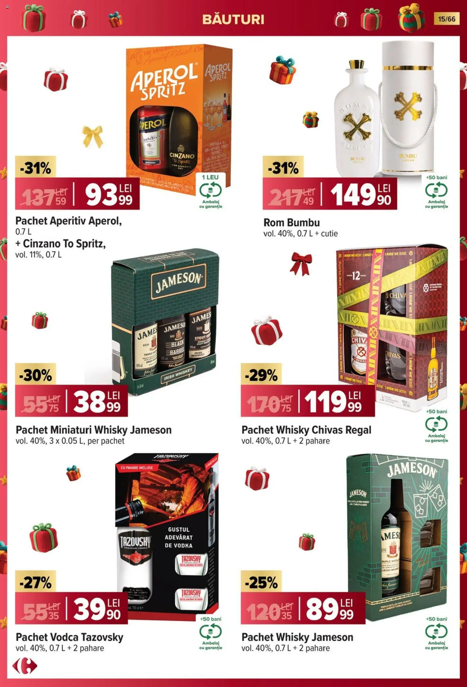 Catalog Carrefour 19 Noiembrie 2025 - 6 Ianuarie 2026 | Pagina 15 | Produse: Su ısıtıcı, Rom, Vodka, Aperol