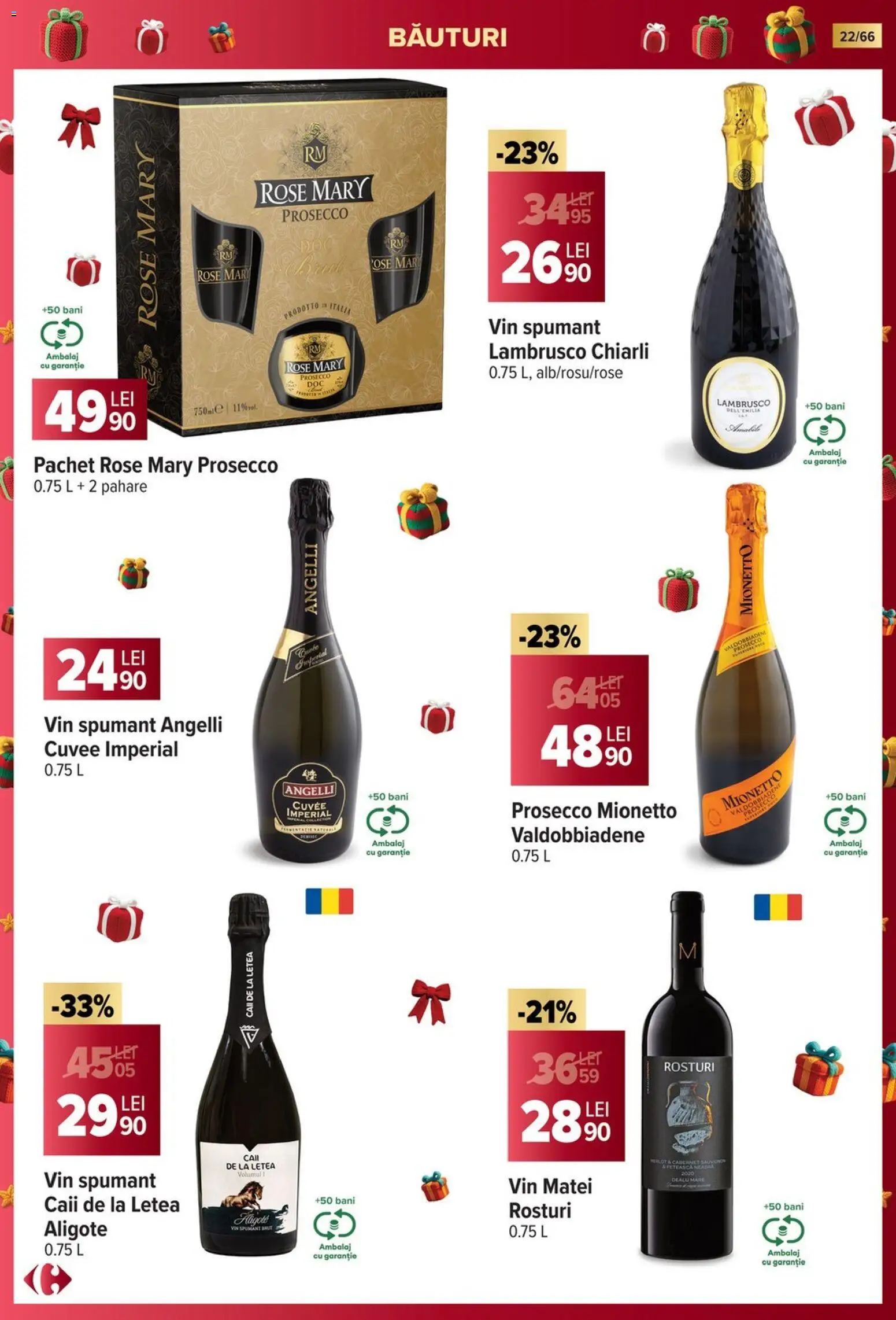 Catalog Carrefour 19 Noiembrie 2025 - 6 Ianuarie 2026 | Pagina 22 | Produse: Pahare, Prosecco, Vin