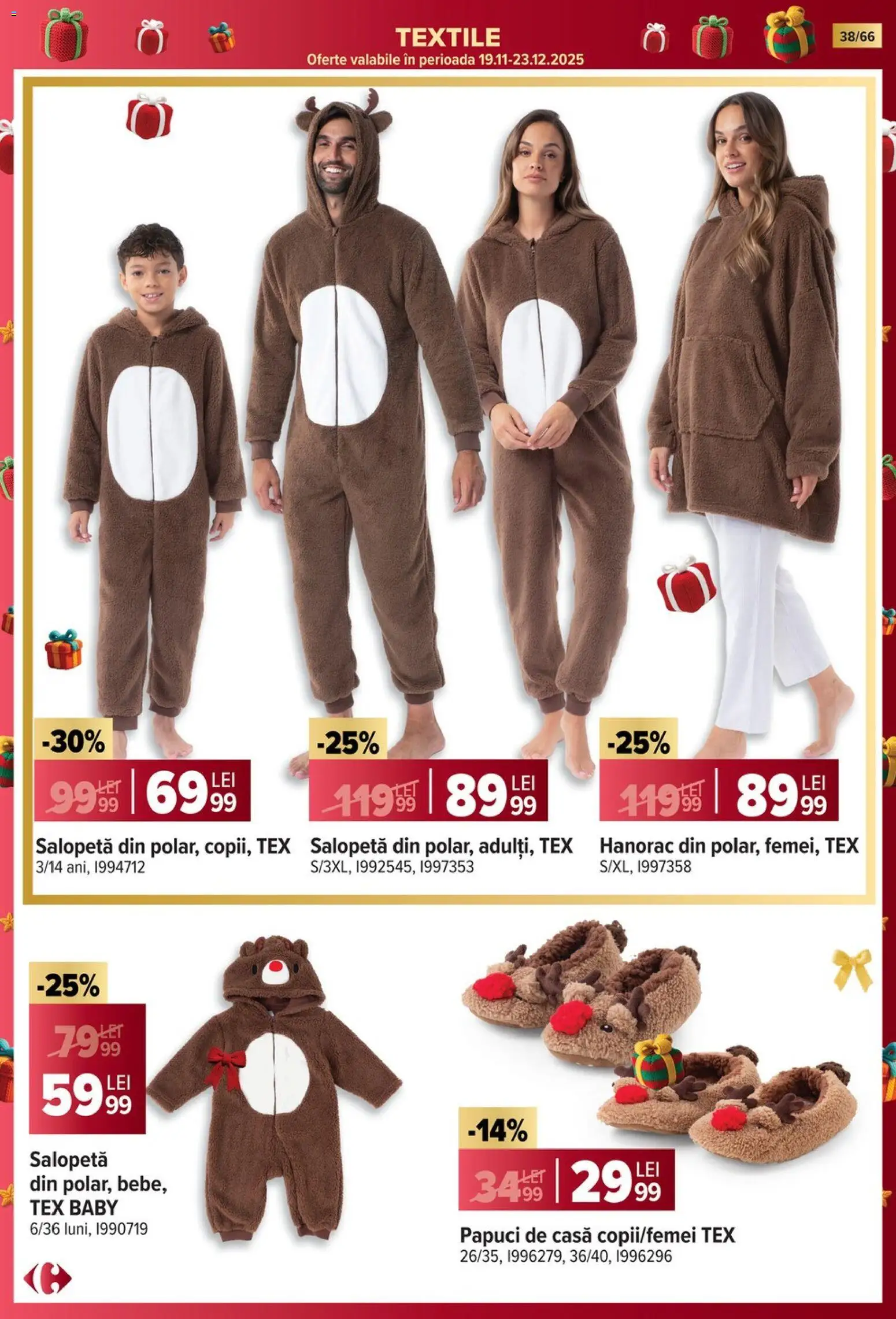 Catalog Carrefour 19 Noiembrie 2025 - 6 Ianuarie 2026 | Pagina 38 | Produse: Salopetă, Keşe, Papuci
