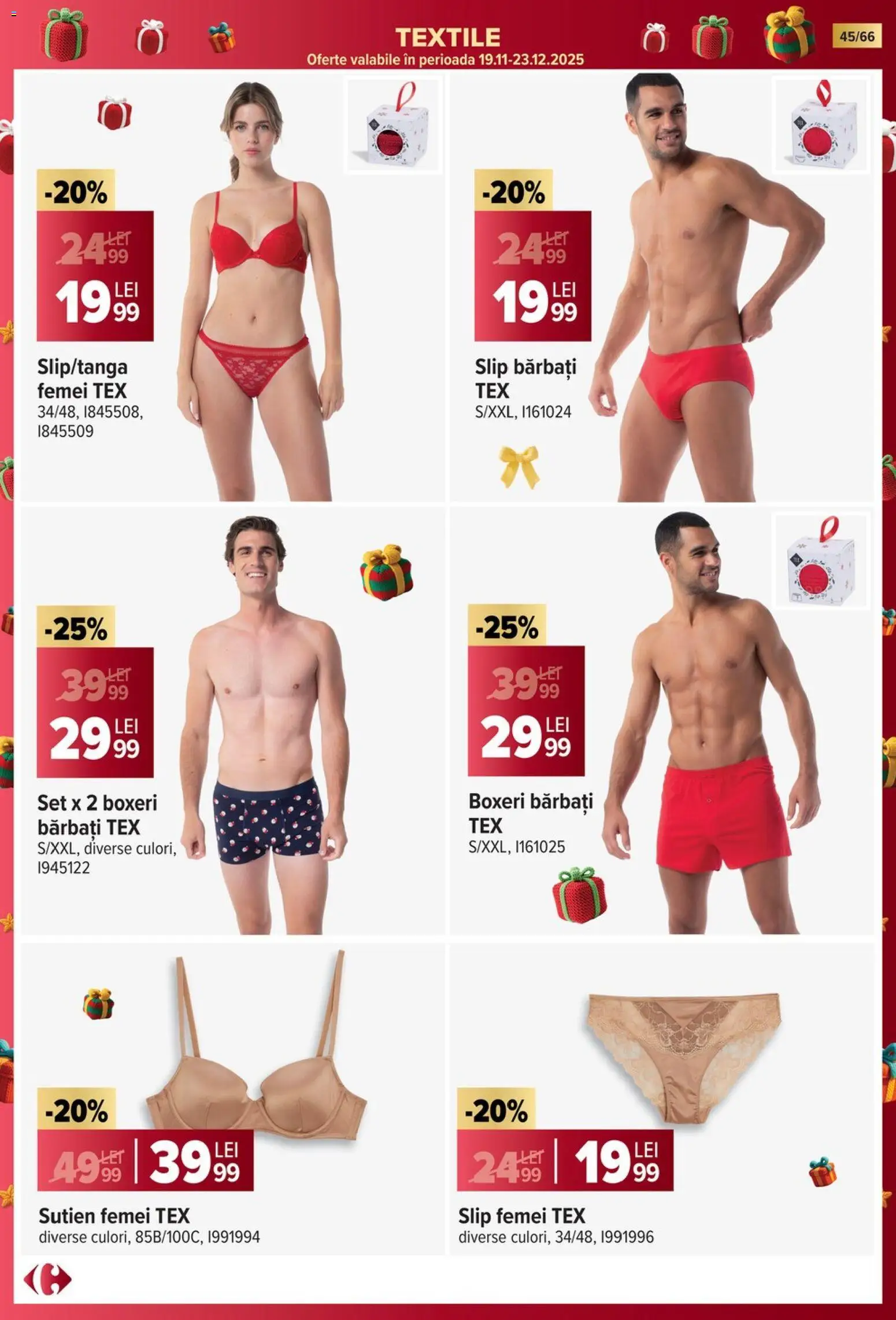 Catalog Carrefour 19 Noiembrie 2025 - 6 Ianuarie 2026 | Pagina 45 | Produse: Sutien, Slip, Boxeri