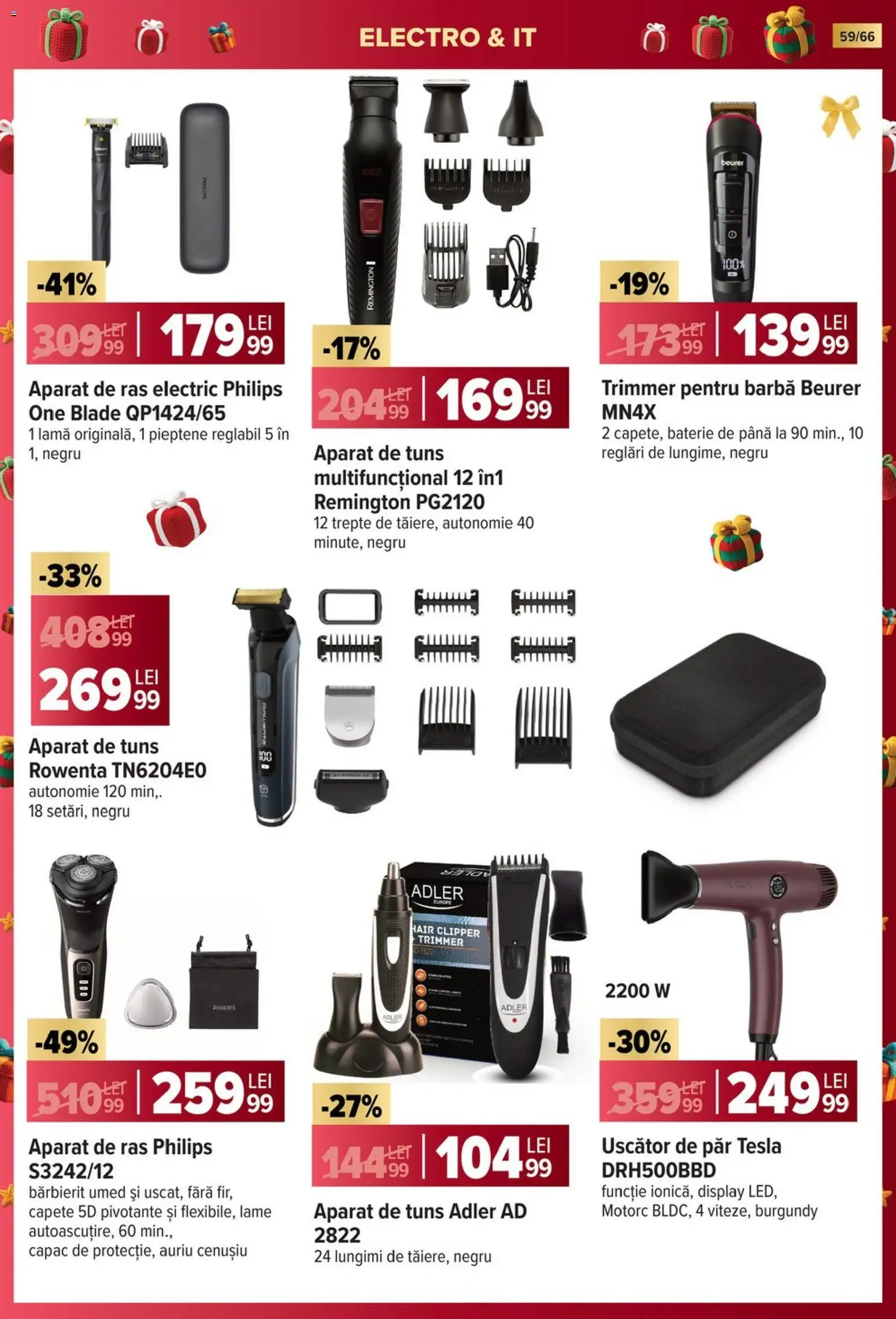 Catalog Carrefour 19 Noiembrie 2025 - 6 Ianuarie 2026 | Pagina 59 | Produse: Enginar, Aparat De Ras, Uscător De Păr, Baterie