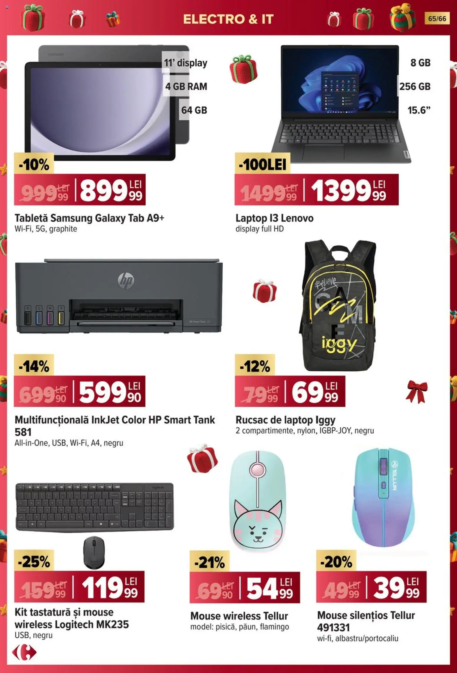 Catalog Carrefour 19 Noiembrie 2025 - 6 Ianuarie 2026 | Pagina 65 | Produse: Laptop, Tabletă, Mouse, Rucsac