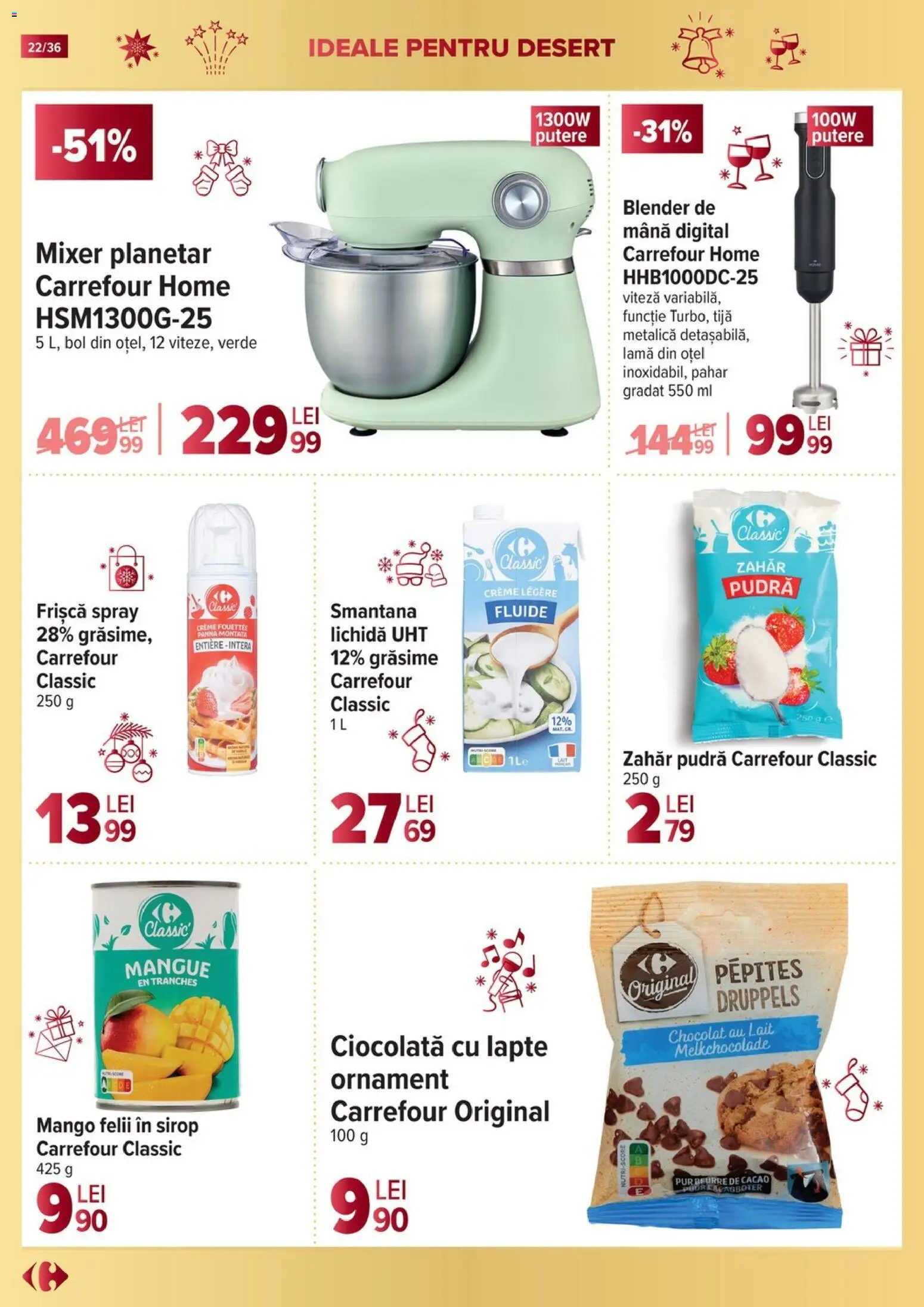 Catalog Carrefour 19 Noiembrie 2025 - 6 Ianuarie 2026 | Pagina 22 | Produse: Mixer, Pudră, Lapte, Frișcă
