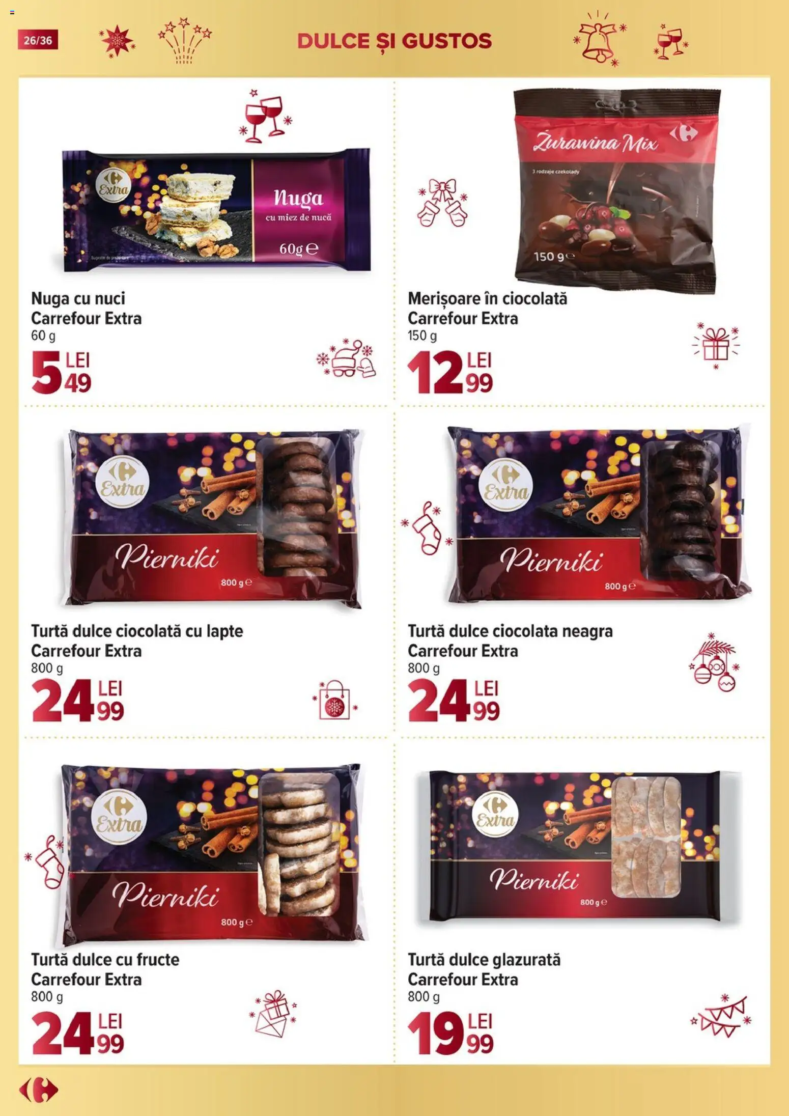 Catalog Carrefour 19 Noiembrie 2025 - 6 Ianuarie 2026 | Pagina 26 | Produse: Lapte, Ciocolată, Turtă dulce, Fructe
