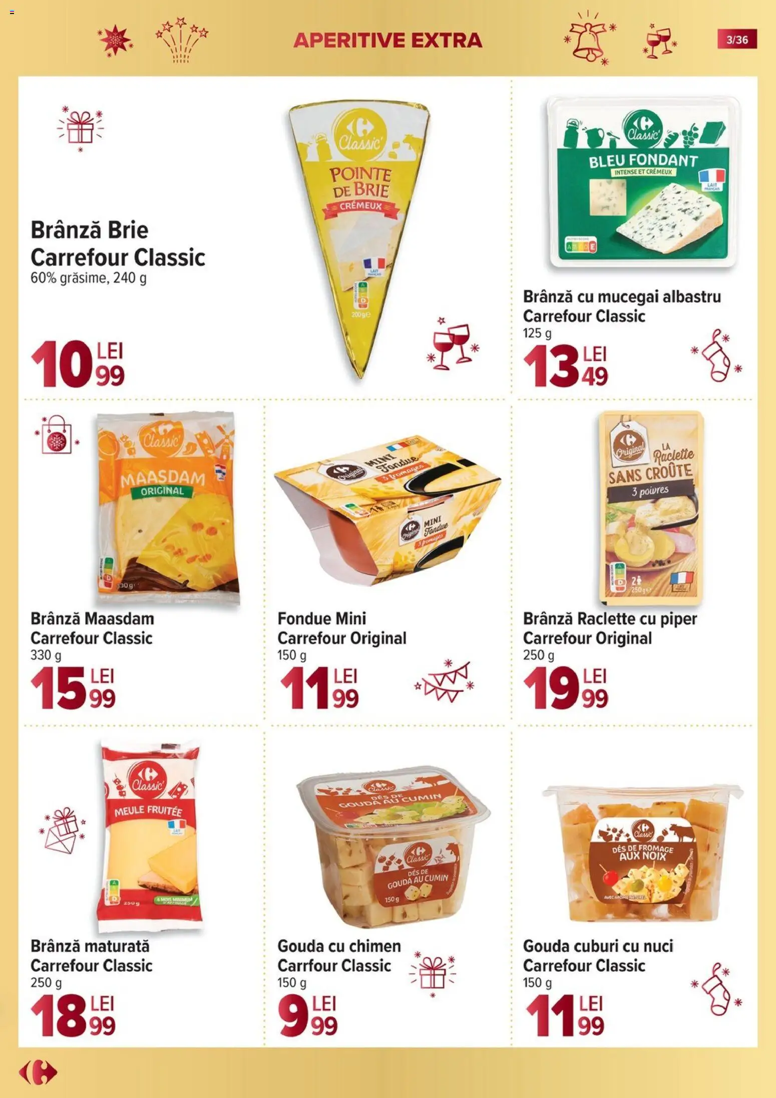 Catalog Carrefour 19 Noiembrie 2025 - 6 Ianuarie 2026 | Pagina 3 | Produse: Brânză, Brânză cu mucegai, Nuci, Gouda