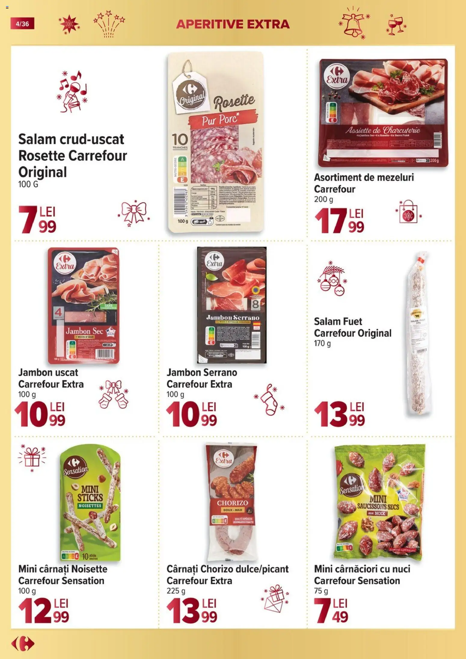 Catalog Carrefour 19 Noiembrie 2025 - 6 Ianuarie 2026 | Pagina 4 | Produse: Salam, Nuci, Cârnați