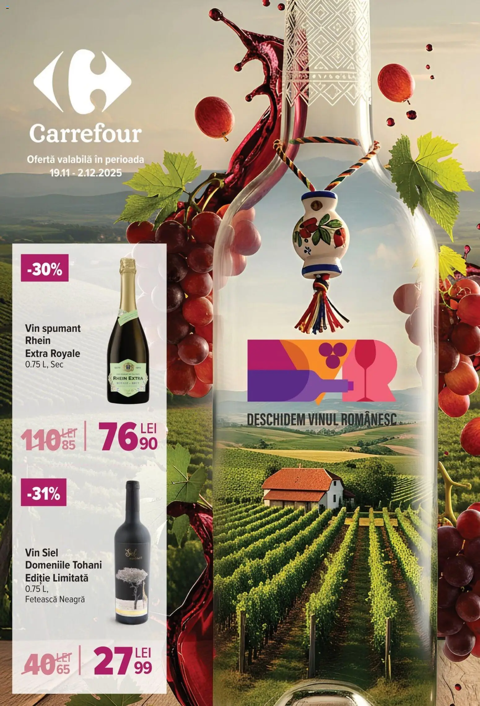 Catalog Carrefour 19 Noiembrie - 1 Decembrie 2025 | Pagina 1 | Produse: Vin