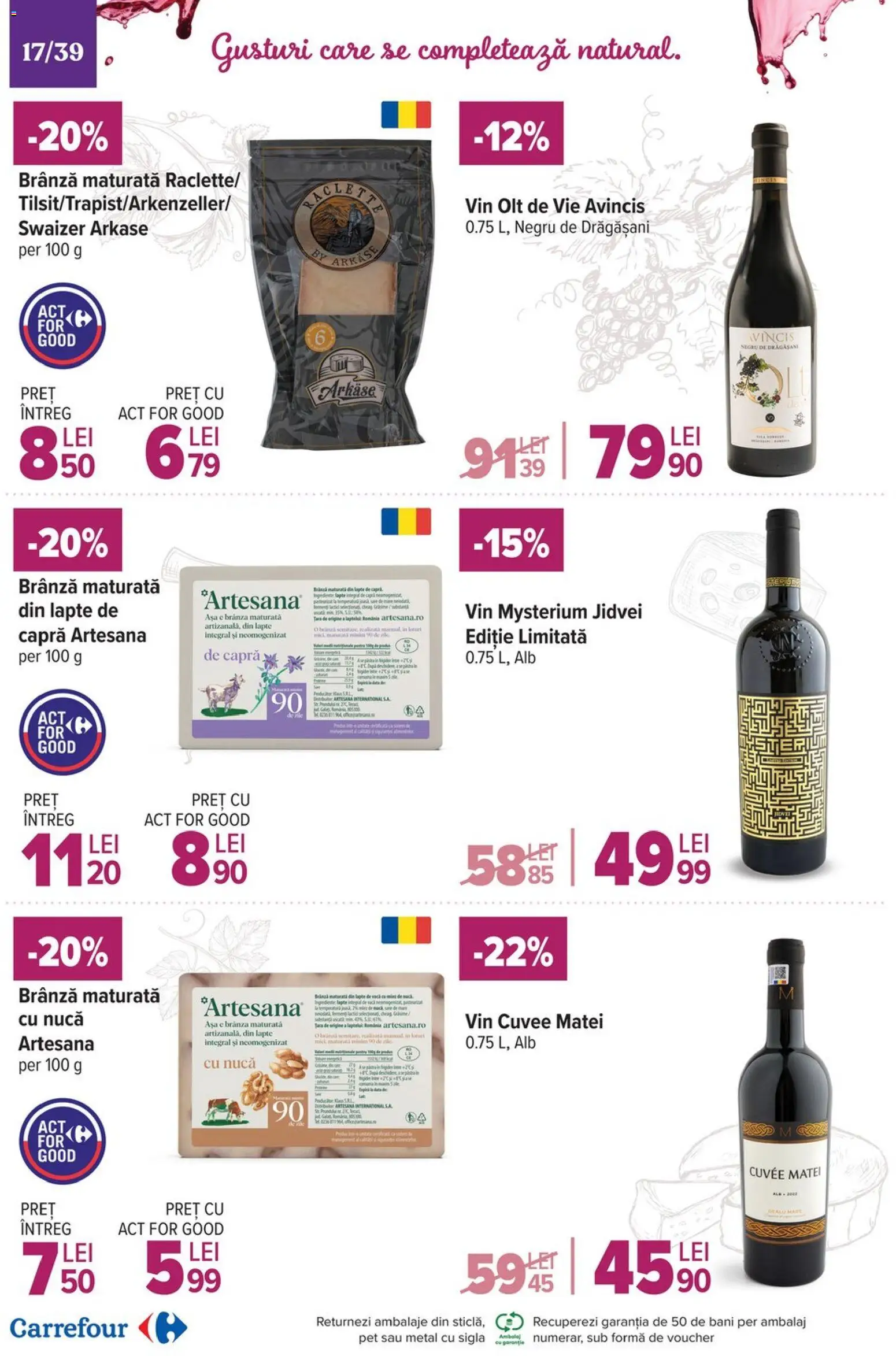Catalog Carrefour 19 Noiembrie - 1 Decembrie 2025 | Pagina 17 | Produse: Lapte, Brânză, Vin