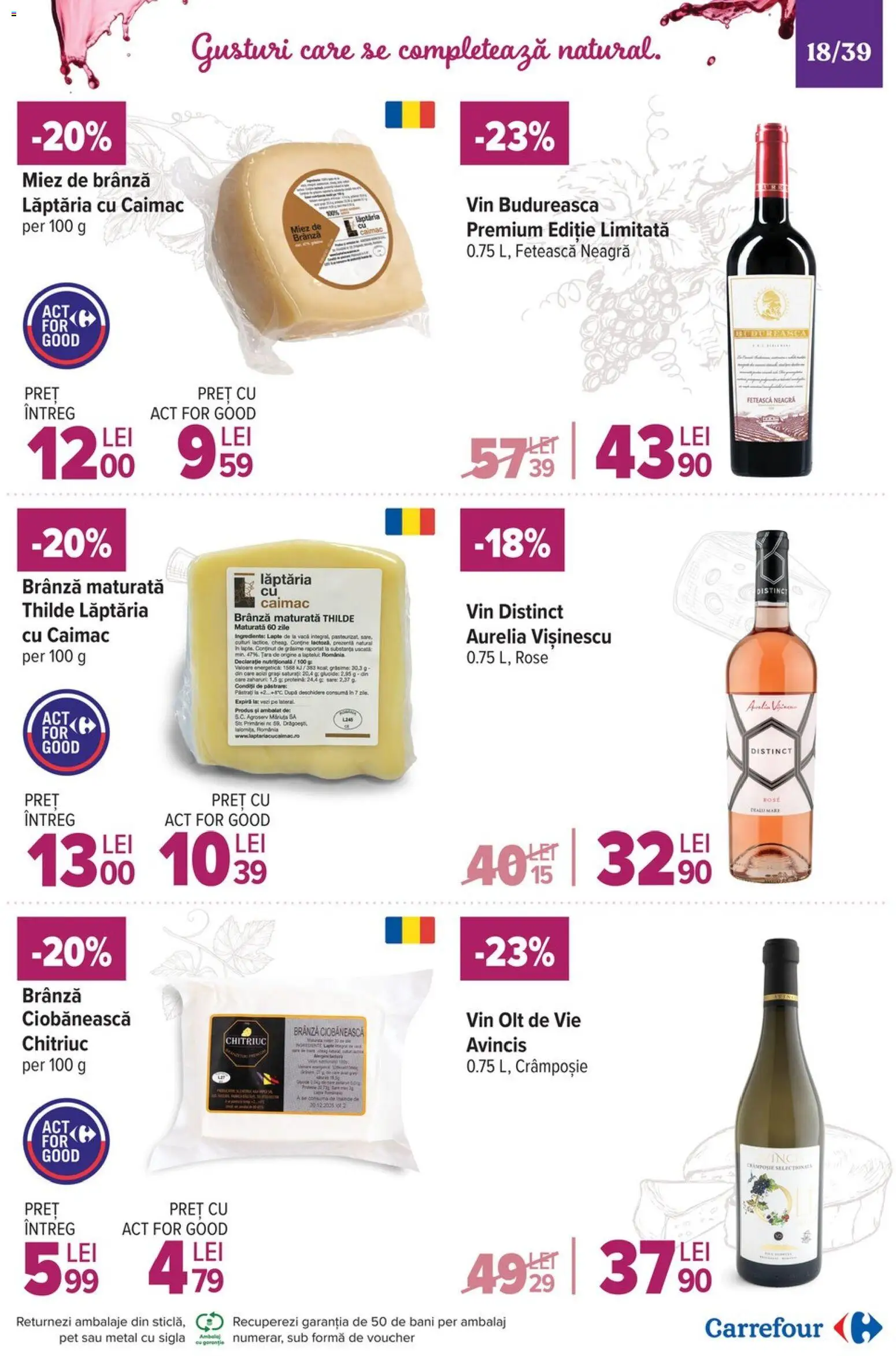 Catalog Carrefour 19 Noiembrie - 1 Decembrie 2025 | Pagina 18 | Produse: Lapte, Brânză, Vin, Sare