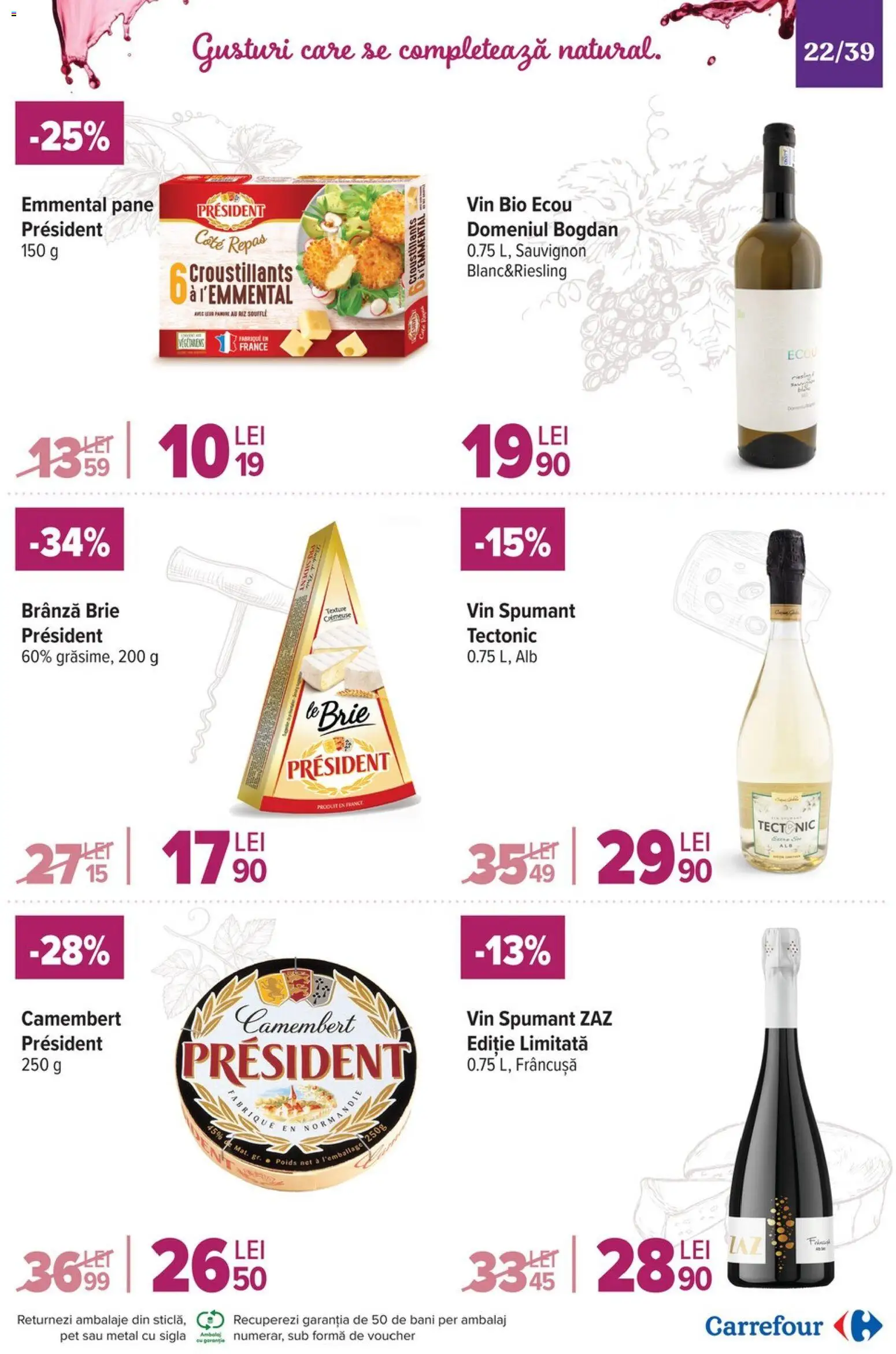 Catalog Carrefour 19 Noiembrie - 1 Decembrie 2025 | Pagina 22 | Produse: Şerit ödül, Brânză, Vin