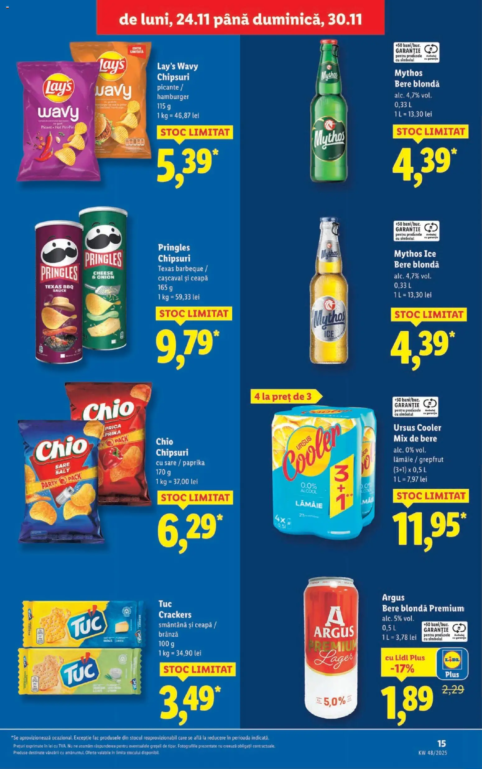 Catalog LIDL 24 - 29 Noiembrie 2025 | Pagina 15 | Produse: Chipsuri, Smântână, Grepfrut, Lămâie