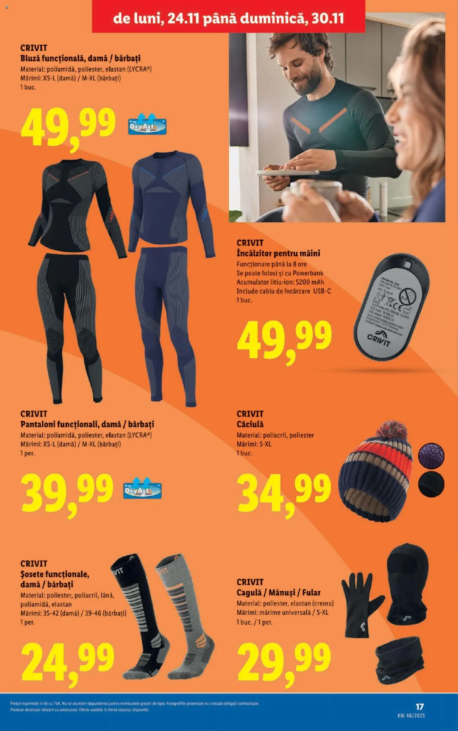 Catalog LIDL 24 - 29 Noiembrie 2025 | Pagina 17 | Produse: Mănuși, Bluză, Pantaloni, Șosete