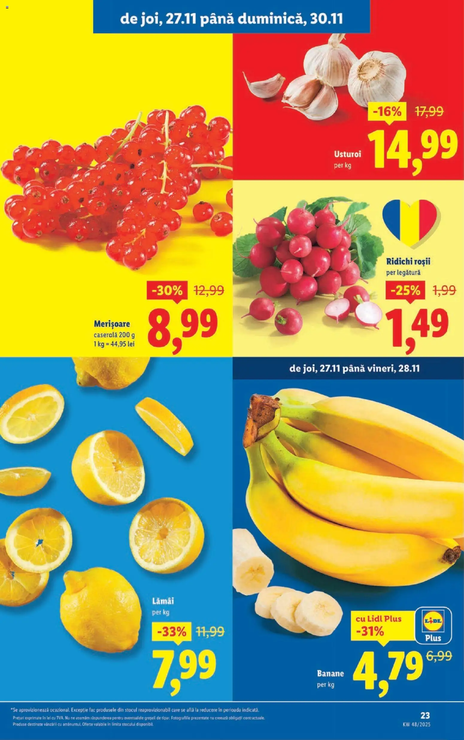 Catalog LIDL 24 - 29 Noiembrie 2025 | Pagina 23 | Produse: Roșii, Banane, Çocuk sutyeni, Usturoi