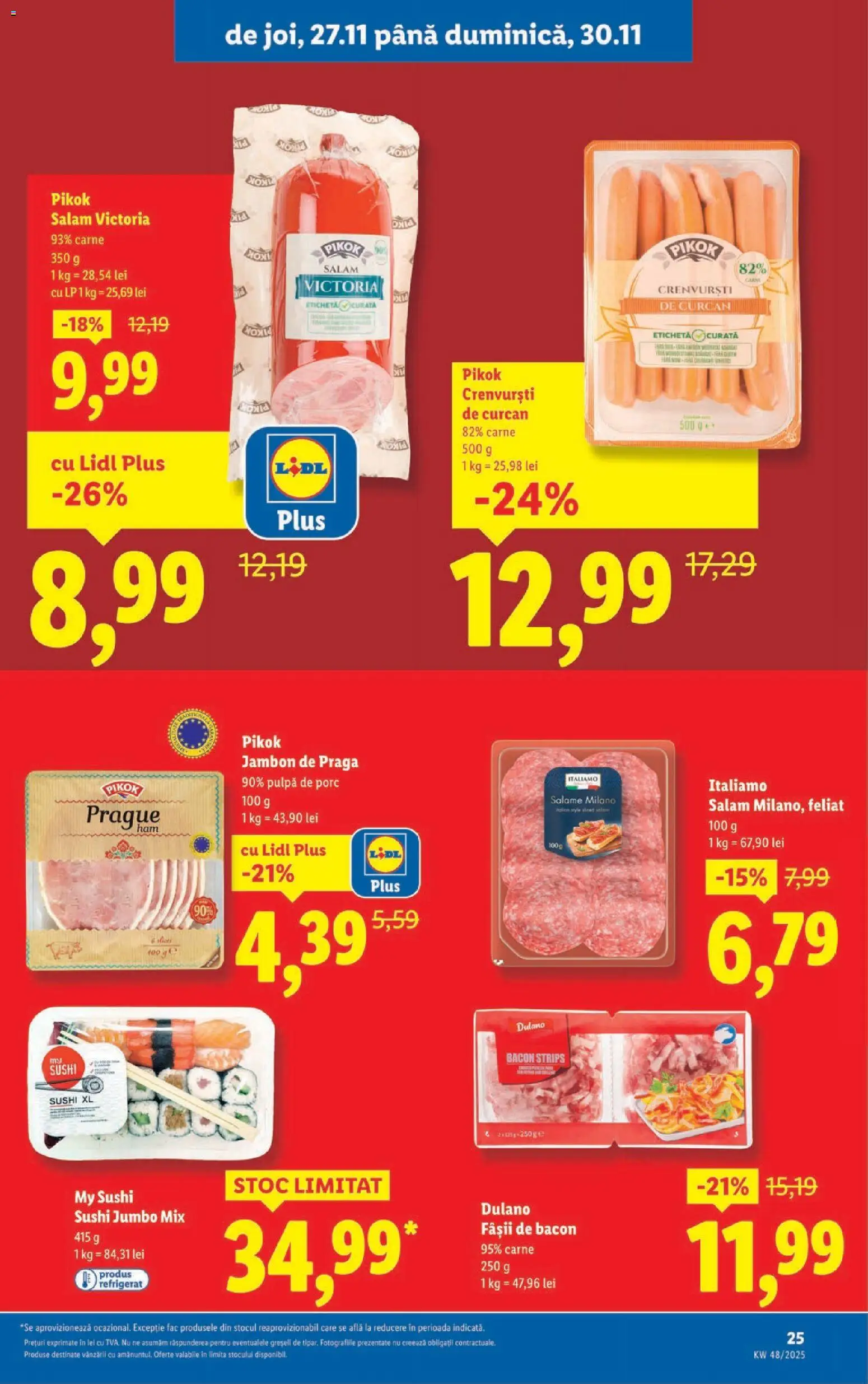Catalog LIDL 24 - 29 Noiembrie 2025 | Pagina 25 | Produse: Crenvurști, Bacon, Salam, Kanca