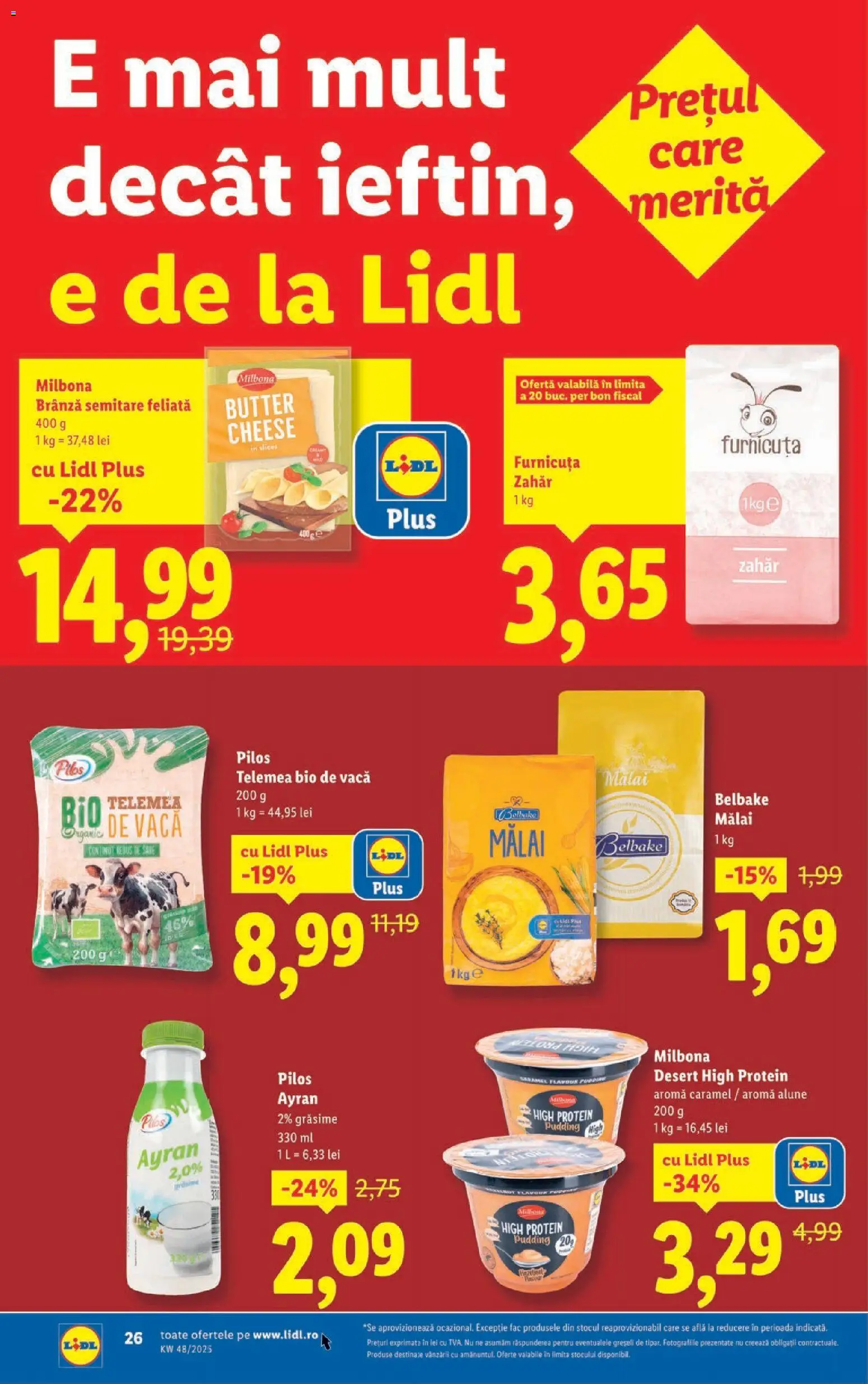 Catalog LIDL 24 - 29 Noiembrie 2025 | Pagina 26 | Produse: Şerit ödül, Brânză, Mălai, Zahăr