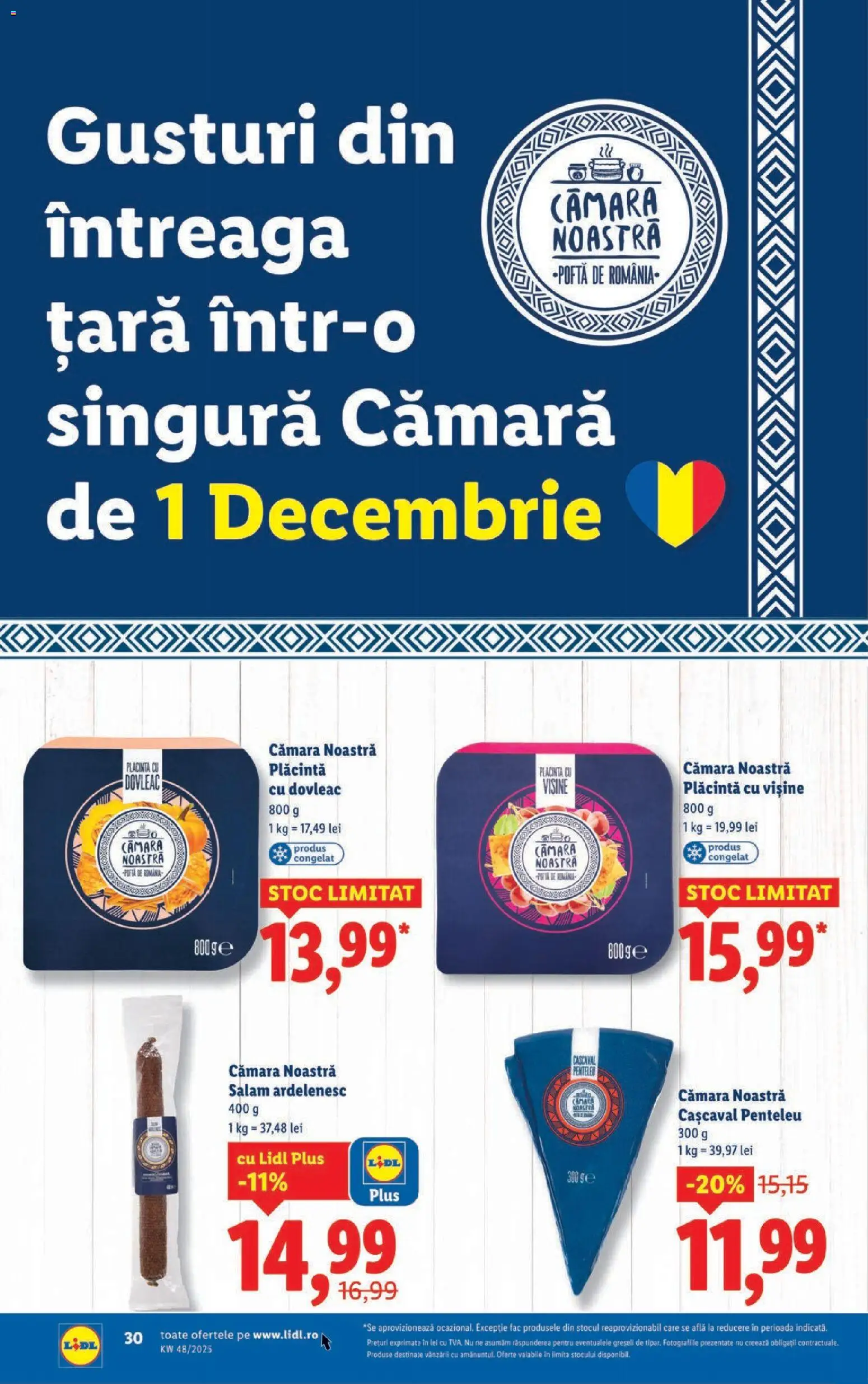 Catalog LIDL 24 - 29 Noiembrie 2025 | Pagina 30 | Produse: Dovleac, Cașcaval, Plăcintă, Salam