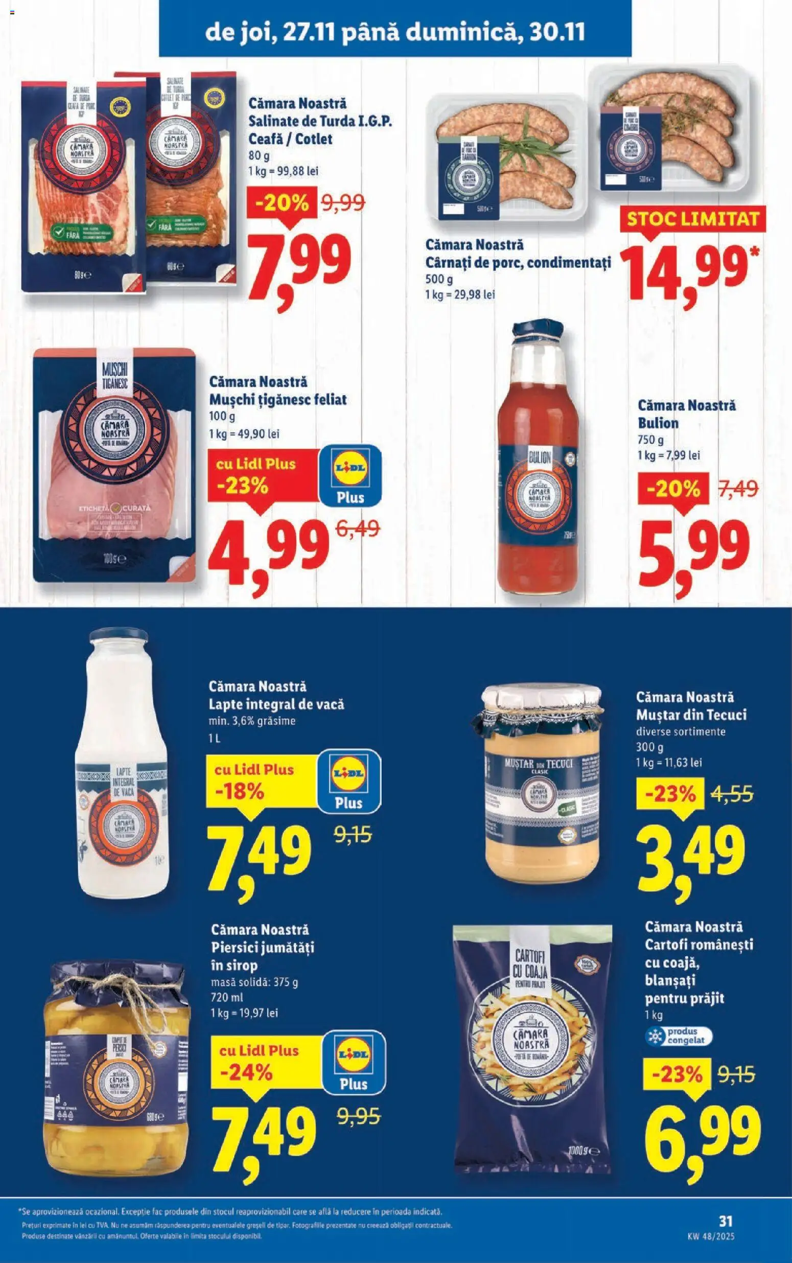 Catalog LIDL 24 - 29 Noiembrie 2025 | Pagina 31 | Produse: Masă, Lapte, Cartofi, Cârnați