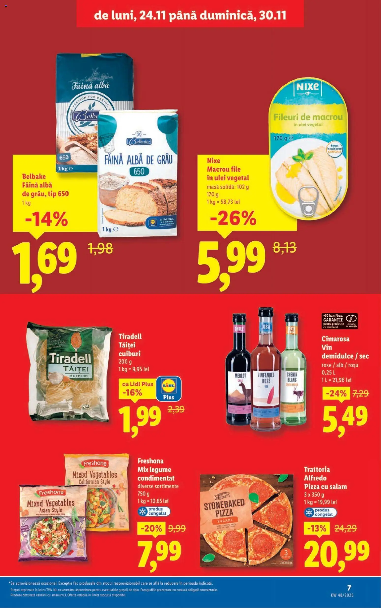 Catalog LIDL 24 - 29 Noiembrie 2025 | Pagina 7 | Produse: Masă, Ulei, Salam, Făină