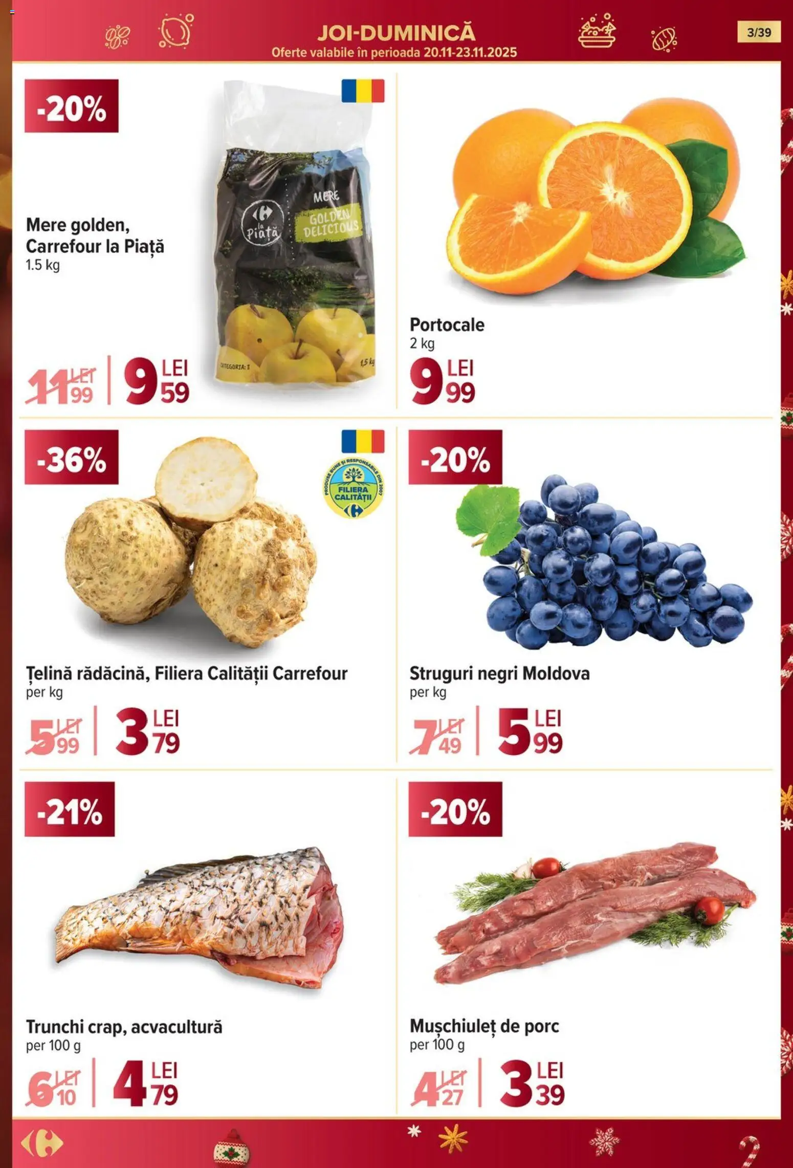 Catalog Carrefour 19 - 24 Noiembrie 2025 | Pagina 3 | Produse: Struguri, Țelină, Mere, Portocale