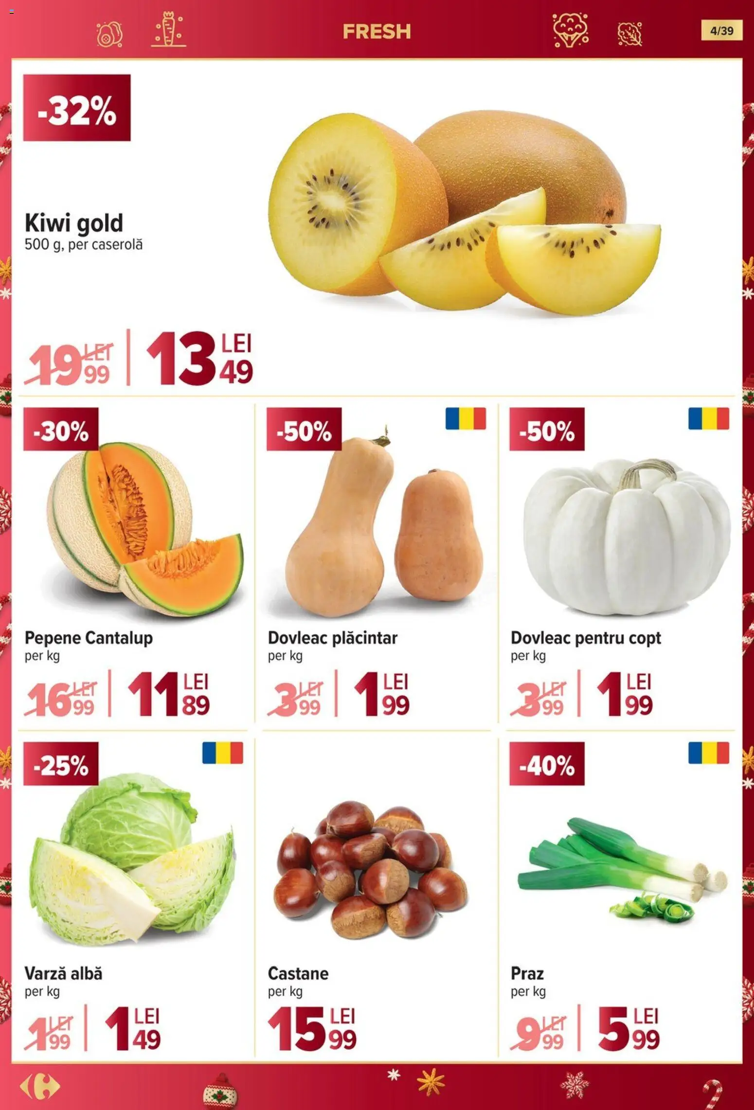 Catalog Carrefour 19 - 24 Noiembrie 2025 | Pagina 4 | Produse: Varză, Dovleac, Kiwi