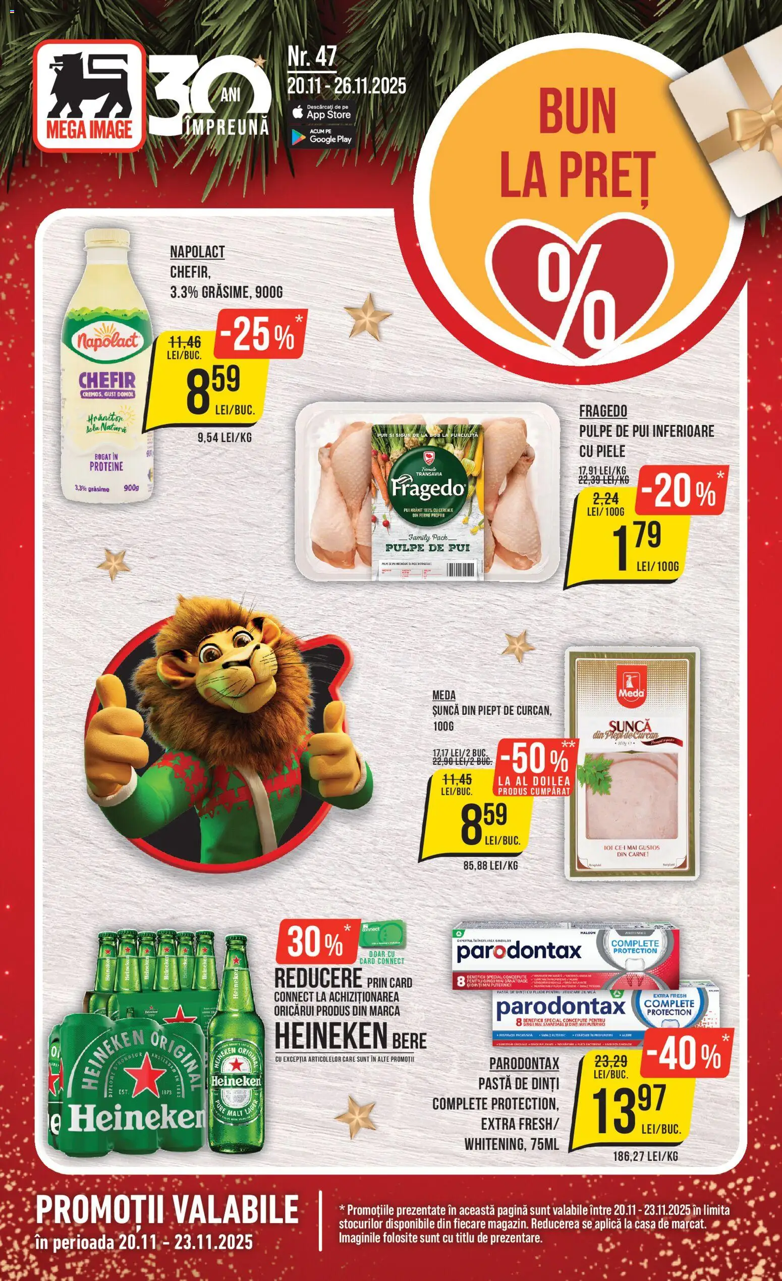 Catalog Mega Image 20 - 25 Noiembrie 2025 | Pagina 1 | Produse: Masaüstü kılıfı, Hacıyatmaz Kedi Oyuncağı, Pastă de dinți, Cereale