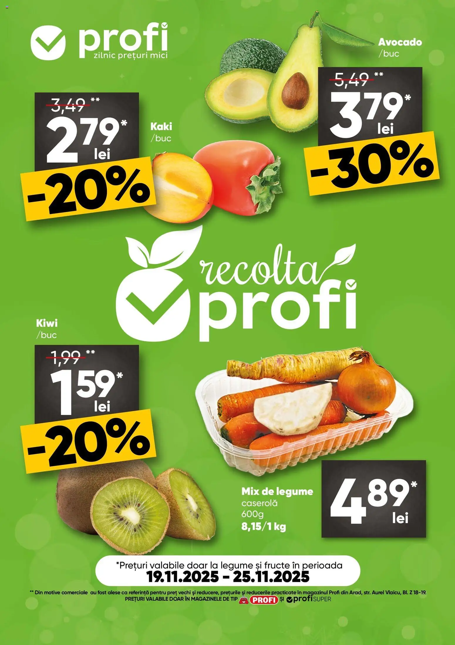 Catalog Profi 19 - 24 Noiembrie 2025 | Pagina 1 | Produse: Kaki, Mici, Kiwi, Legume