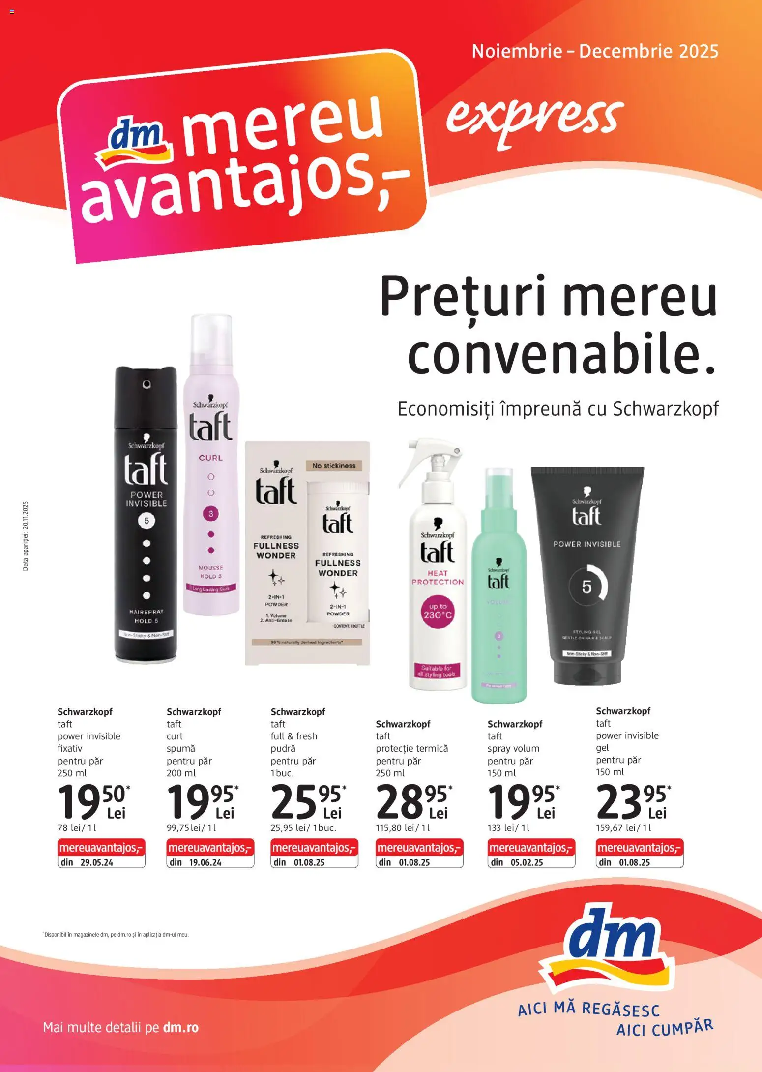 Catalog DM Drogerie Markt 20 Noiembrie - 15 Decembrie 2025 | Pagina 1 | Produse: Pudră, Gel pentru păr, Protecție termică pentru păr, Fixativ pentru păr