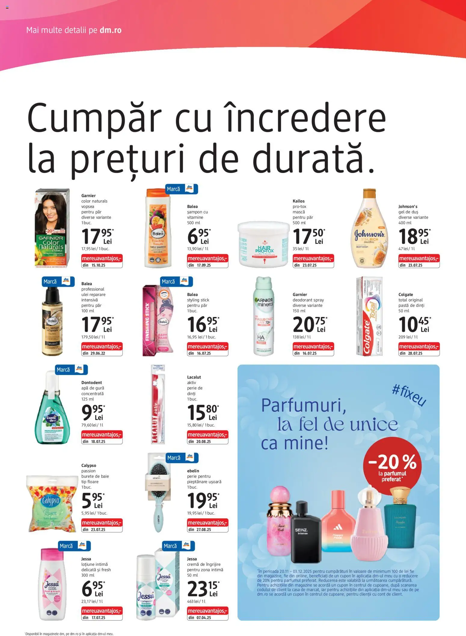 Catalog DM Drogerie Markt 20 Noiembrie - 15 Decembrie 2025 | Pagina 2 | Produse: Vitamine pentru păr, Duș, Deodorant, Pastă de dinți