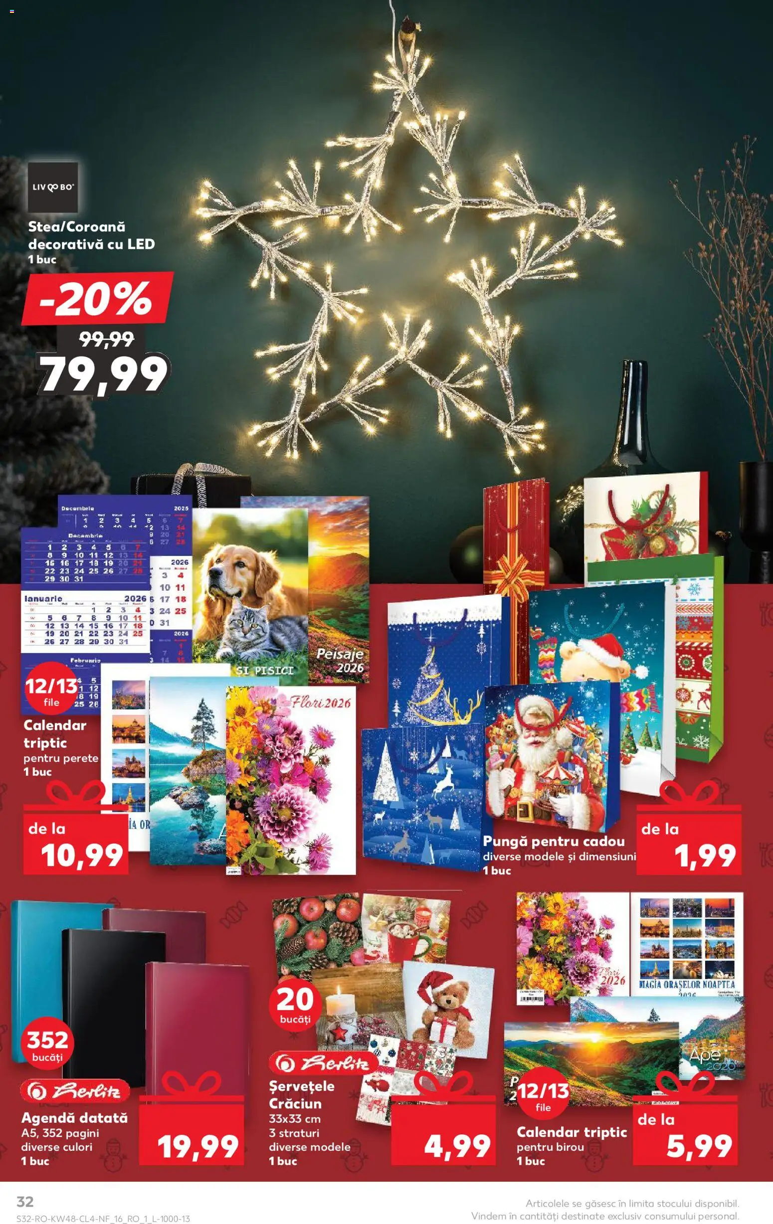 Catalog Kaufland 26 Noiembrie - 1 Decembrie 2025 | Pagina 32 | Produse: Notebook, Pungă, Çikolatalı gofret, Babak