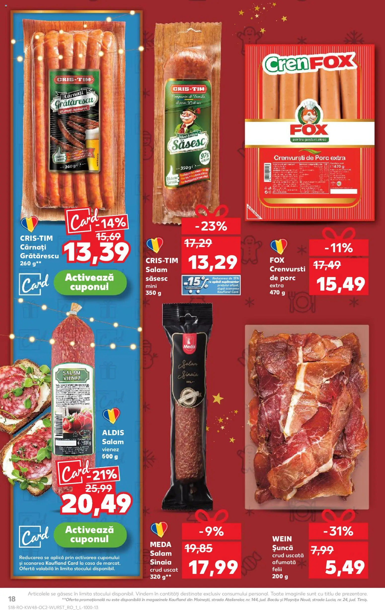 Catalog Kaufland 26 Noiembrie - 1 Decembrie 2025 | Pagina 18 | Produse: Crenvurști, Salam, Șuncă, Cârnați