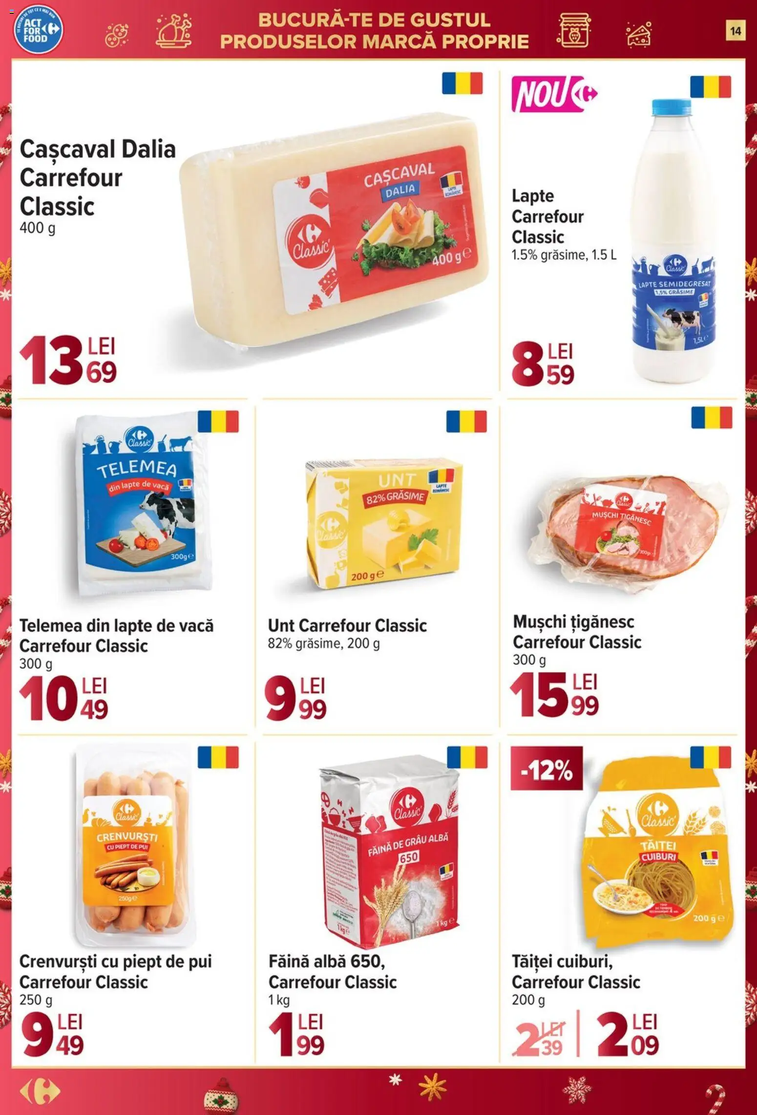 Catalog Carrefour 26 Noiembrie - 1 Decembrie 2025 | Pagina 14 | Produse: Cașcaval, Crenvurști, Lapte, Unt