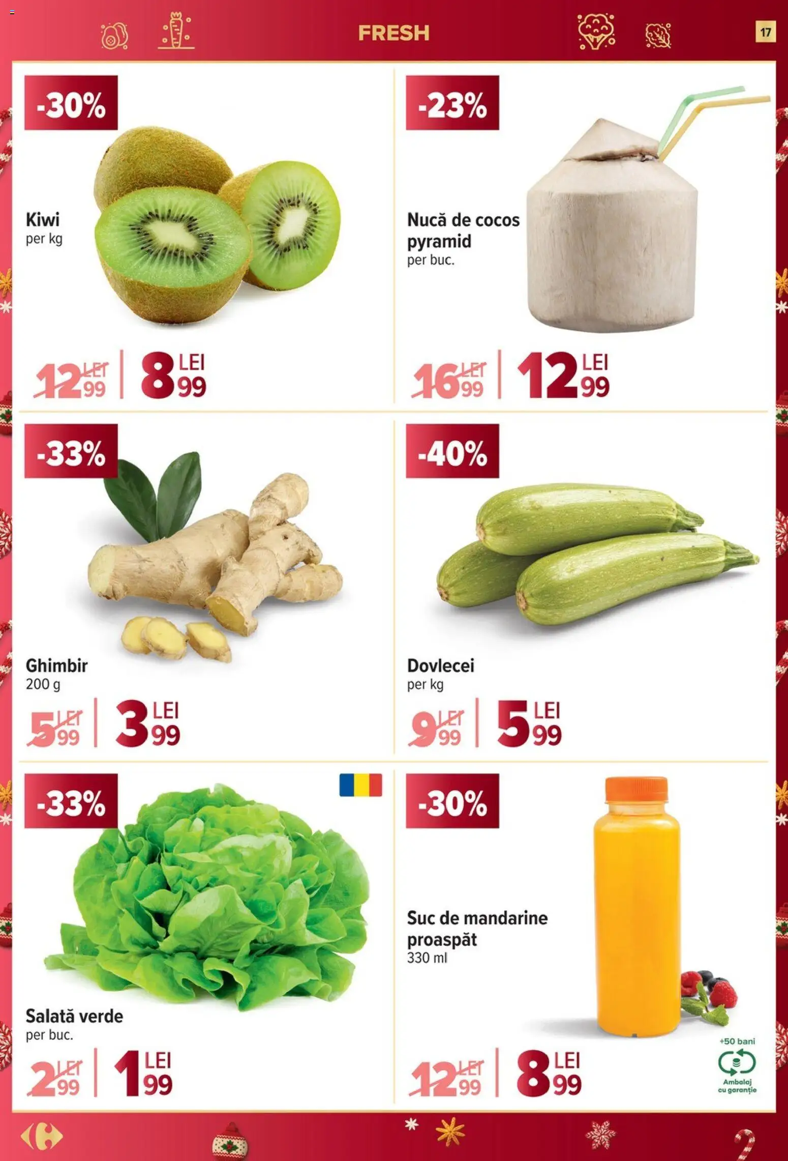 Catalog Carrefour 26 Noiembrie - 1 Decembrie 2025 | Pagina 17 | Produse: Suc, Kiwi, Mandarine, Salată